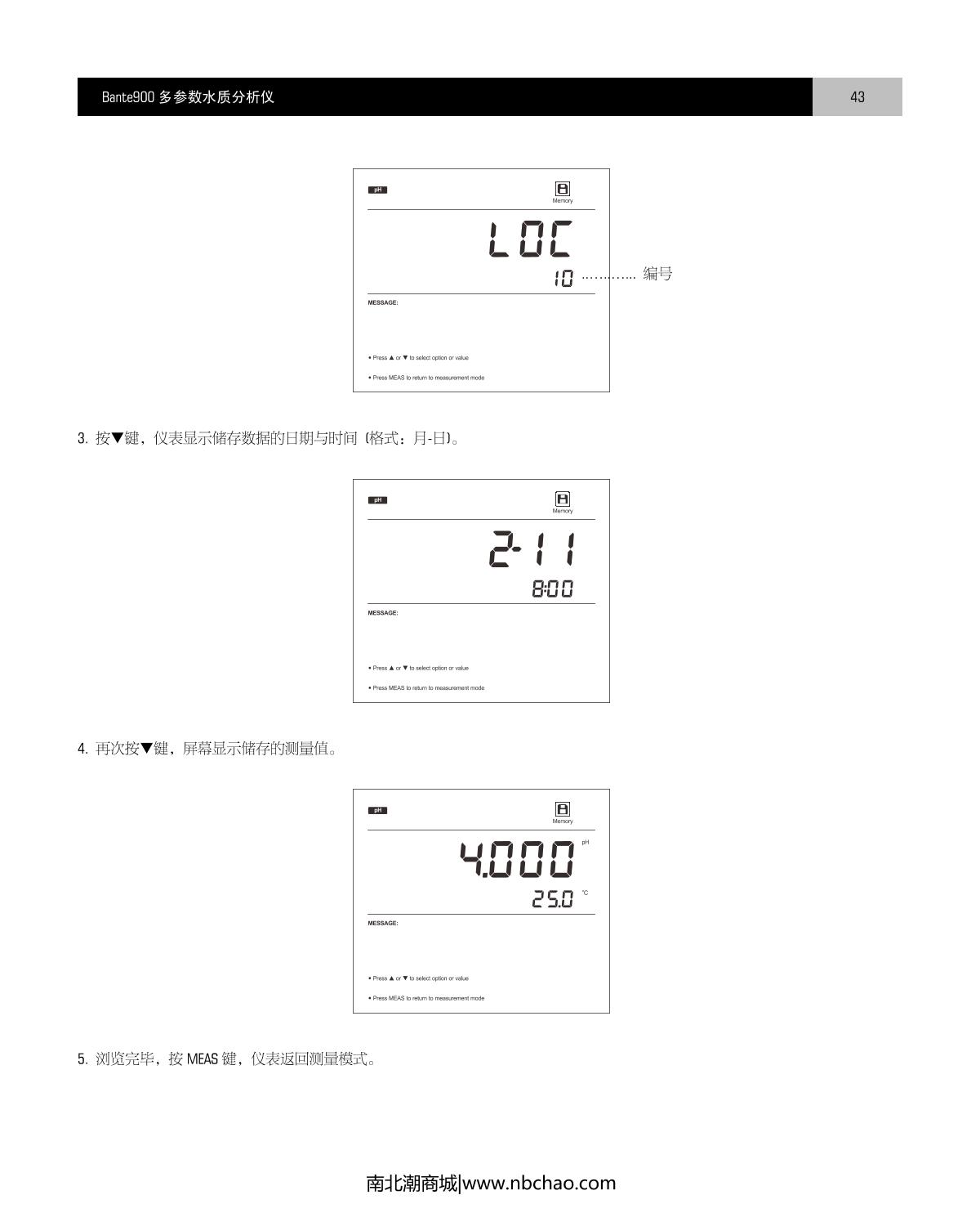 Bante Bante900-CN Laboratory multiparameter Water Quality MeterManual page 44