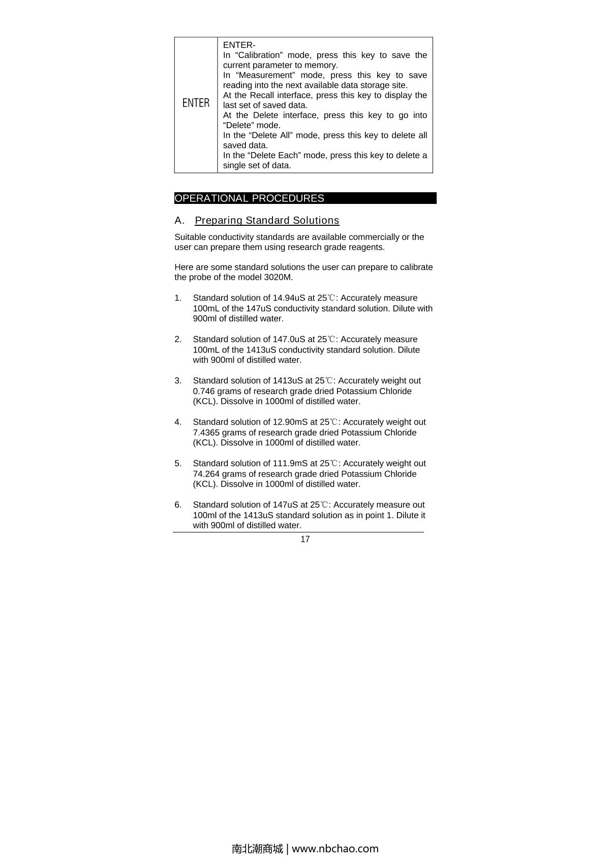 JENCO 3020M Water quality Measurement InstrumentManual page 18