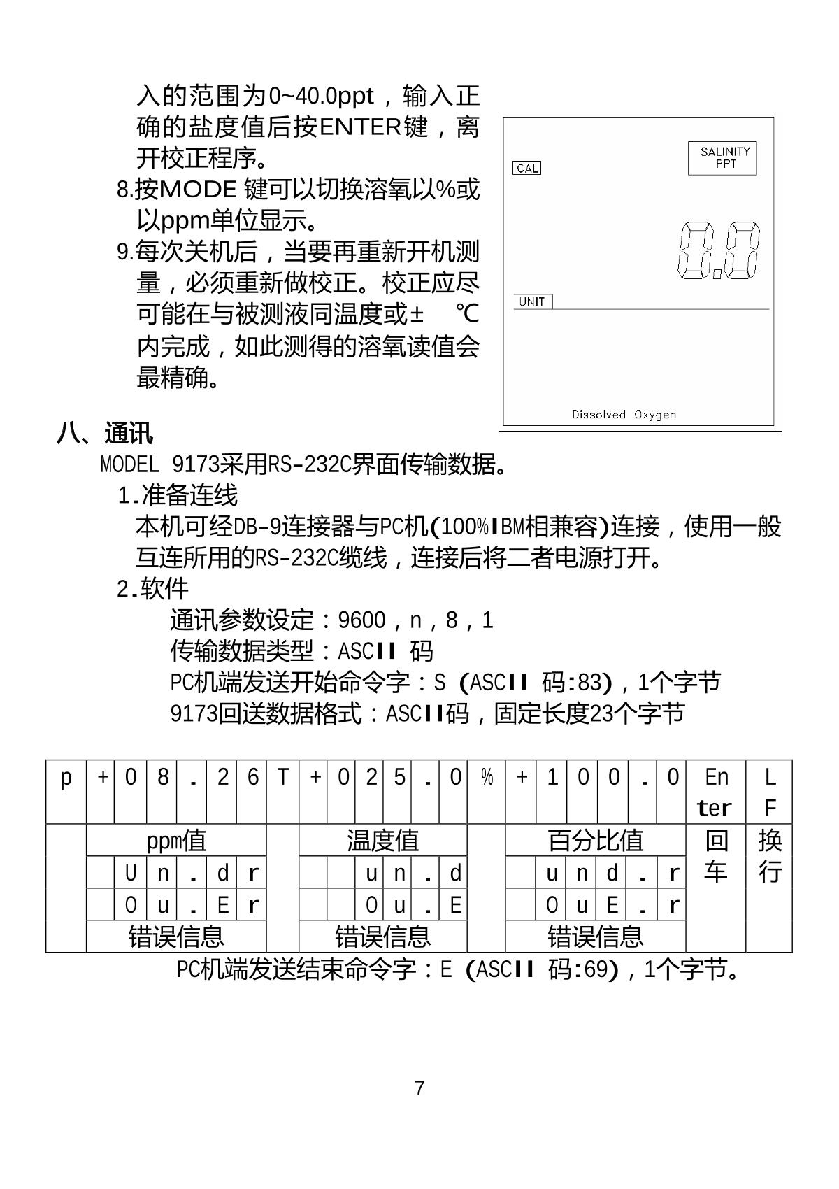 JENCO 9173R Dissolved oxygen (DO) TesterManual page 8