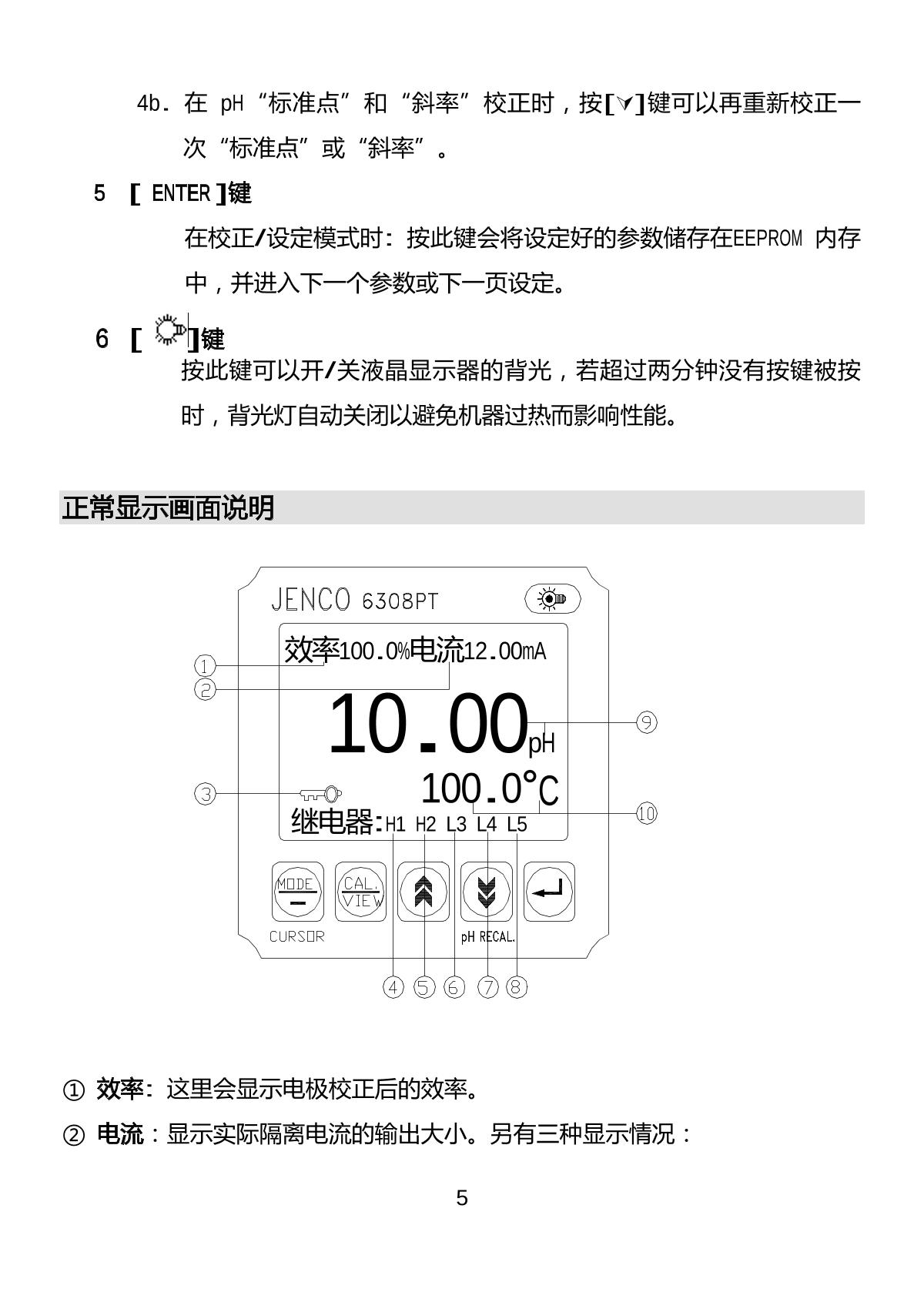 JENCO 6308PT (set) pH temperature controllerManual page 6
