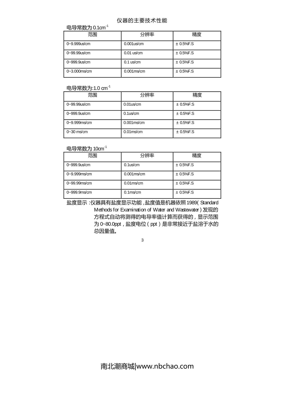 JENCO 3107 High accuracy Conductivity MeterManual page 3
