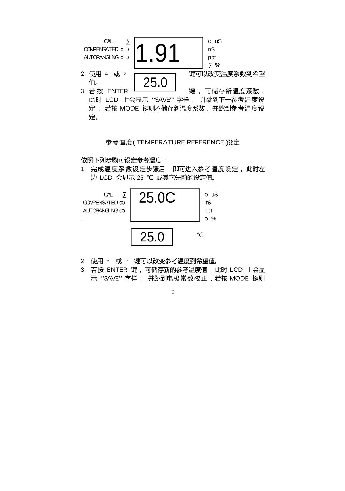 JENCO 3107 High accuracy Conductivity MeterManual page 9