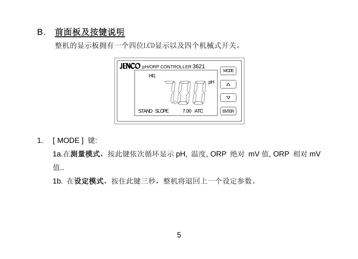 JENCO 3621 (set) pH oxidation controllerManual page 6