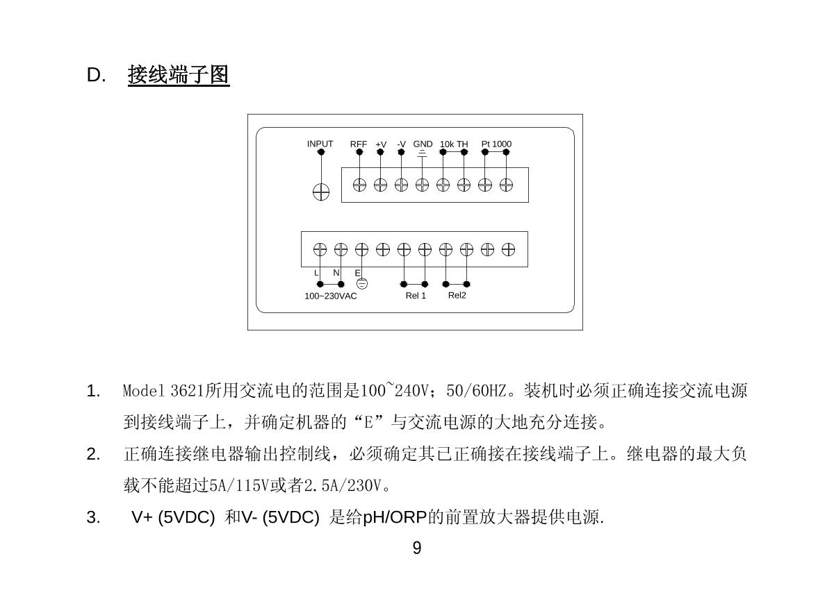 JENCO 3621 (set) pH oxidation controllerManual page 10