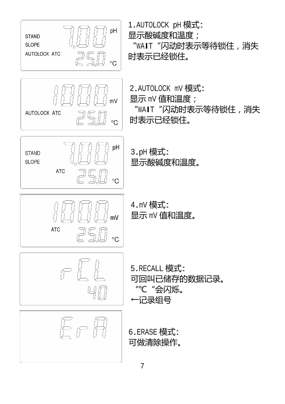 JENCO 6230M Portable PH/oxidation/temperature TesterManual page 8