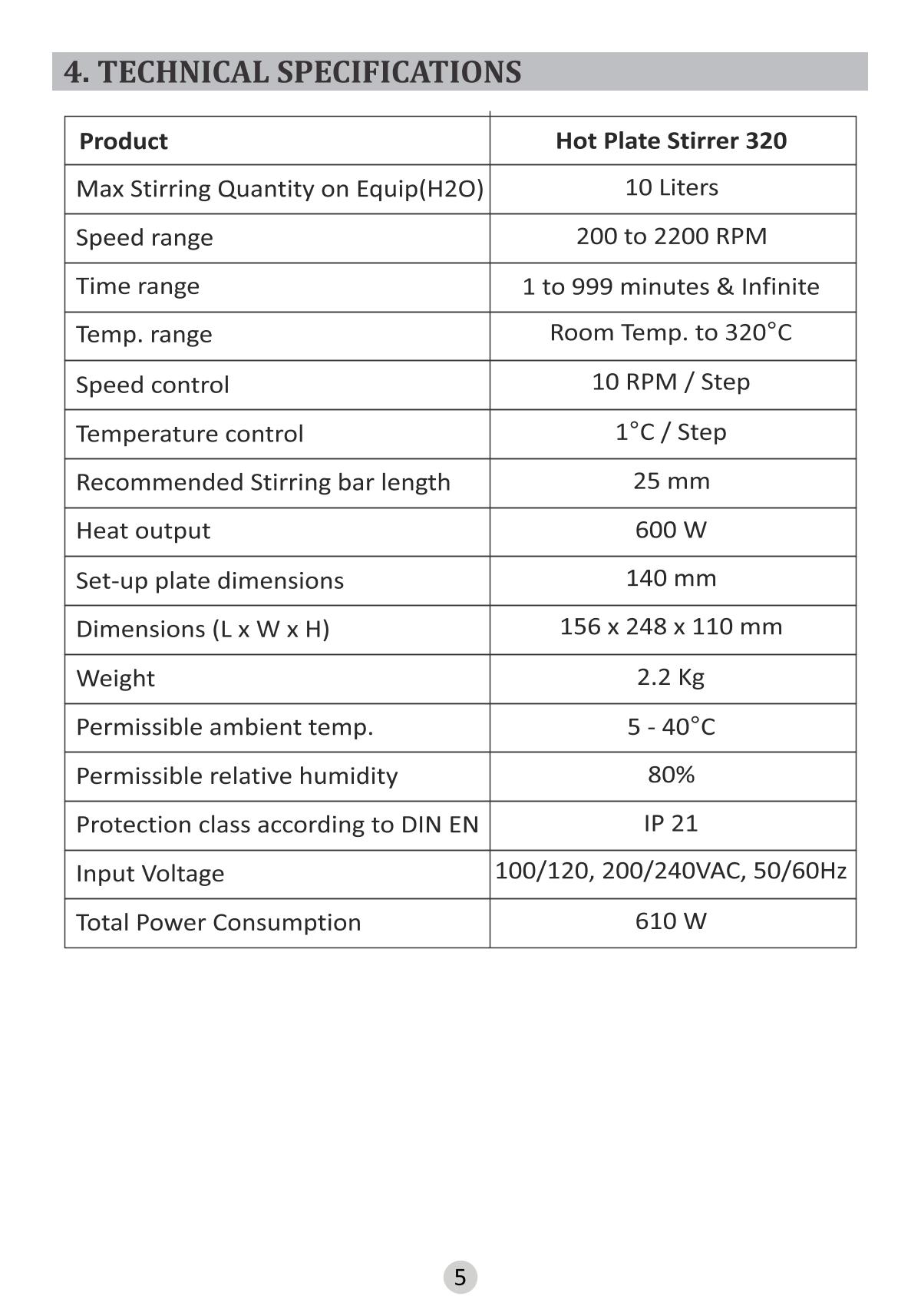 BIOFIL MS HP320D Magnetic StirrerManual page 8