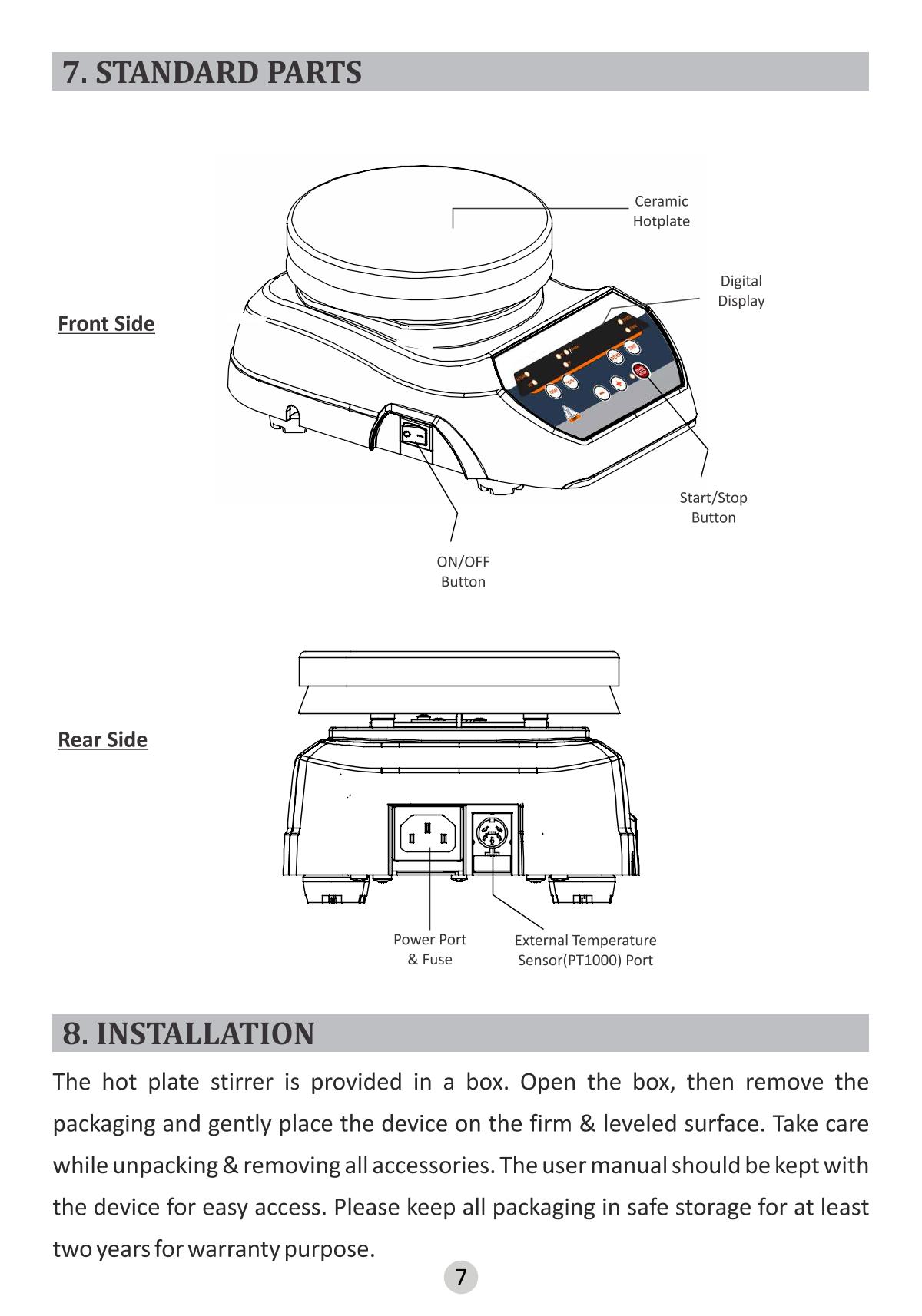 BIOFIL MS HP320D Magnetic StirrerManual page 10