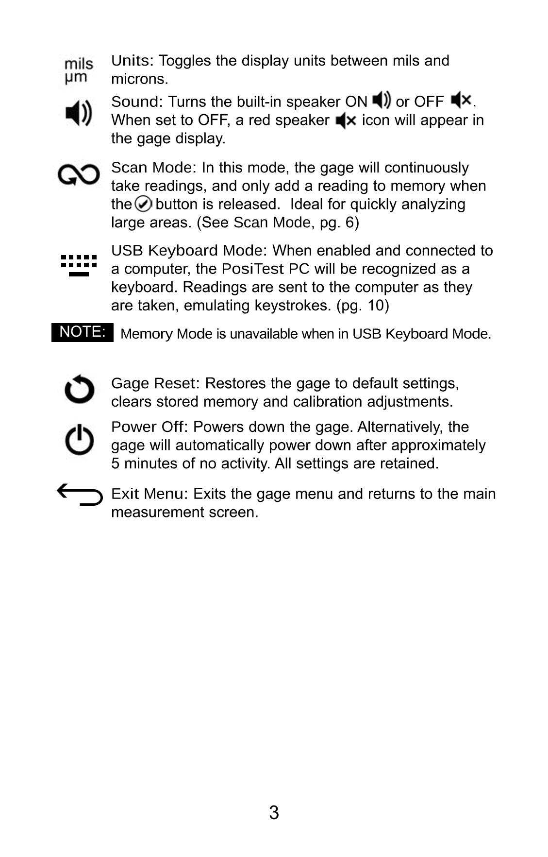 Defelsko PosiTest PC Non-contact uncured powder Thickness GaugeManual page 4