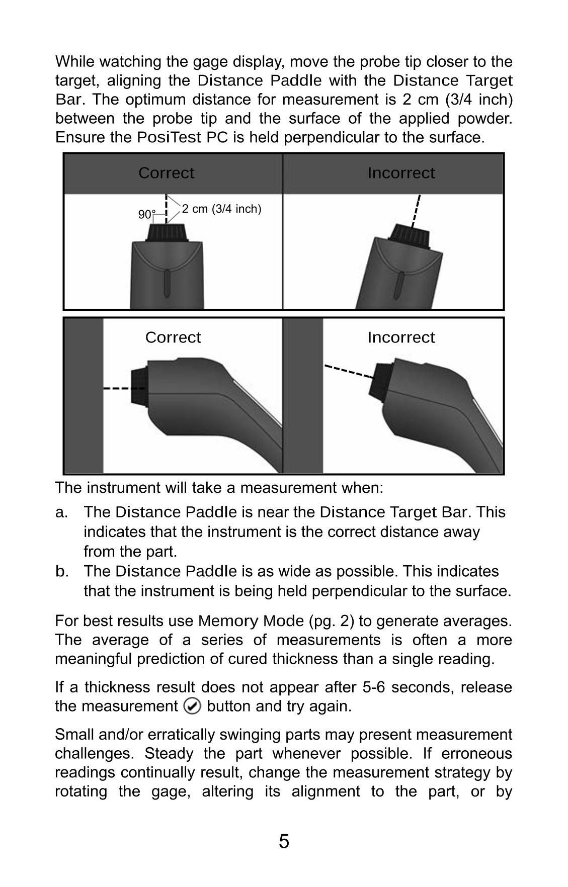Defelsko PosiTest PC Non-contact uncured powder Thickness GaugeManual page 6