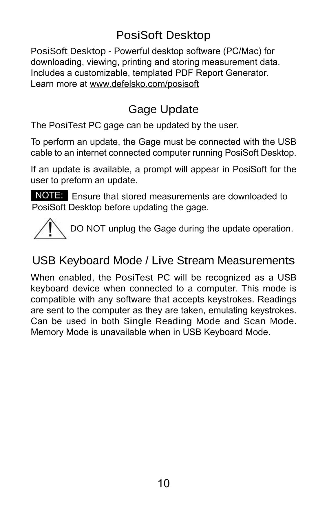 Defelsko PosiTest PC Non-contact uncured powder Thickness GaugeManual page 11