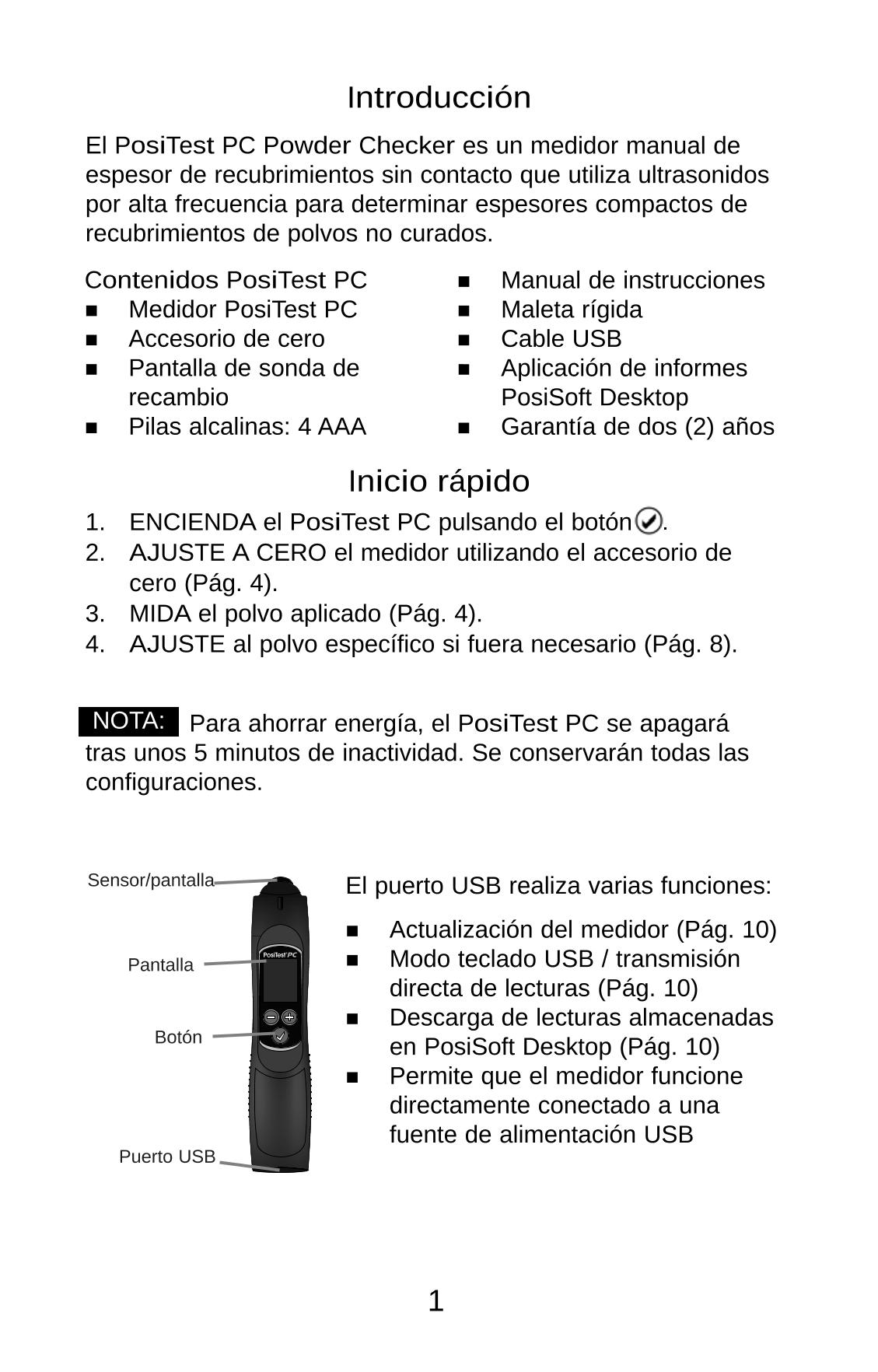 Defelsko PosiTest PC Non-contact uncured powder Thickness GaugeManual page 15
