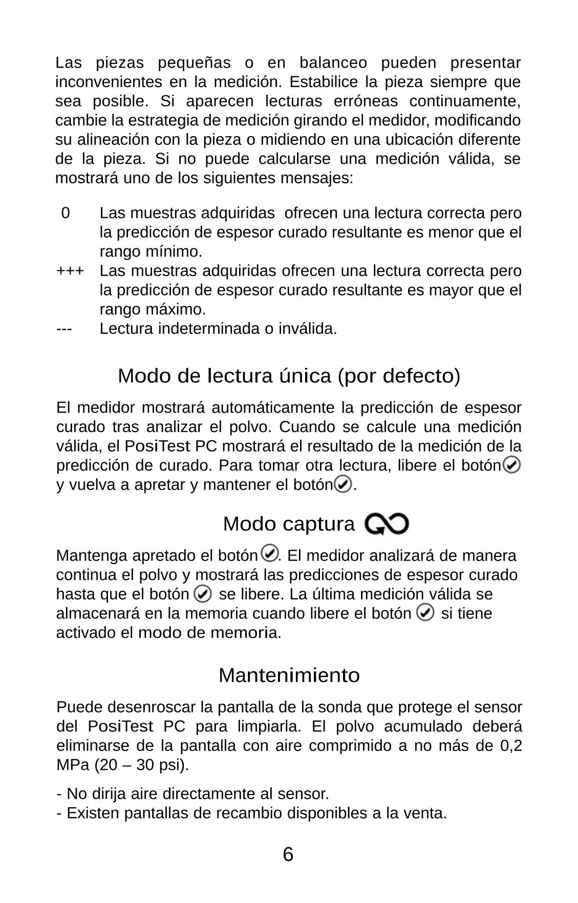 Defelsko PosiTest PC Non-contact uncured powder Thickness GaugeManual page 20