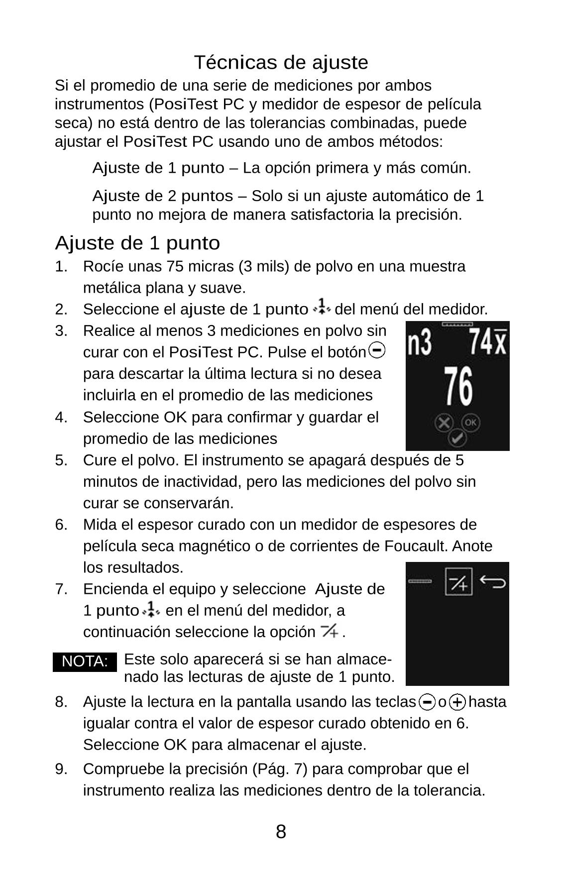 Defelsko PosiTest PC Non-contact uncured powder Thickness GaugeManual page 22