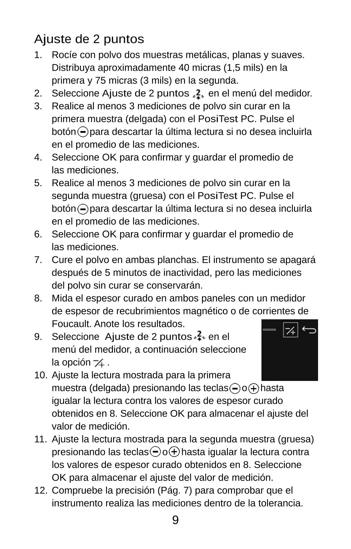 Defelsko PosiTest PC Non-contact uncured powder Thickness GaugeManual page 23