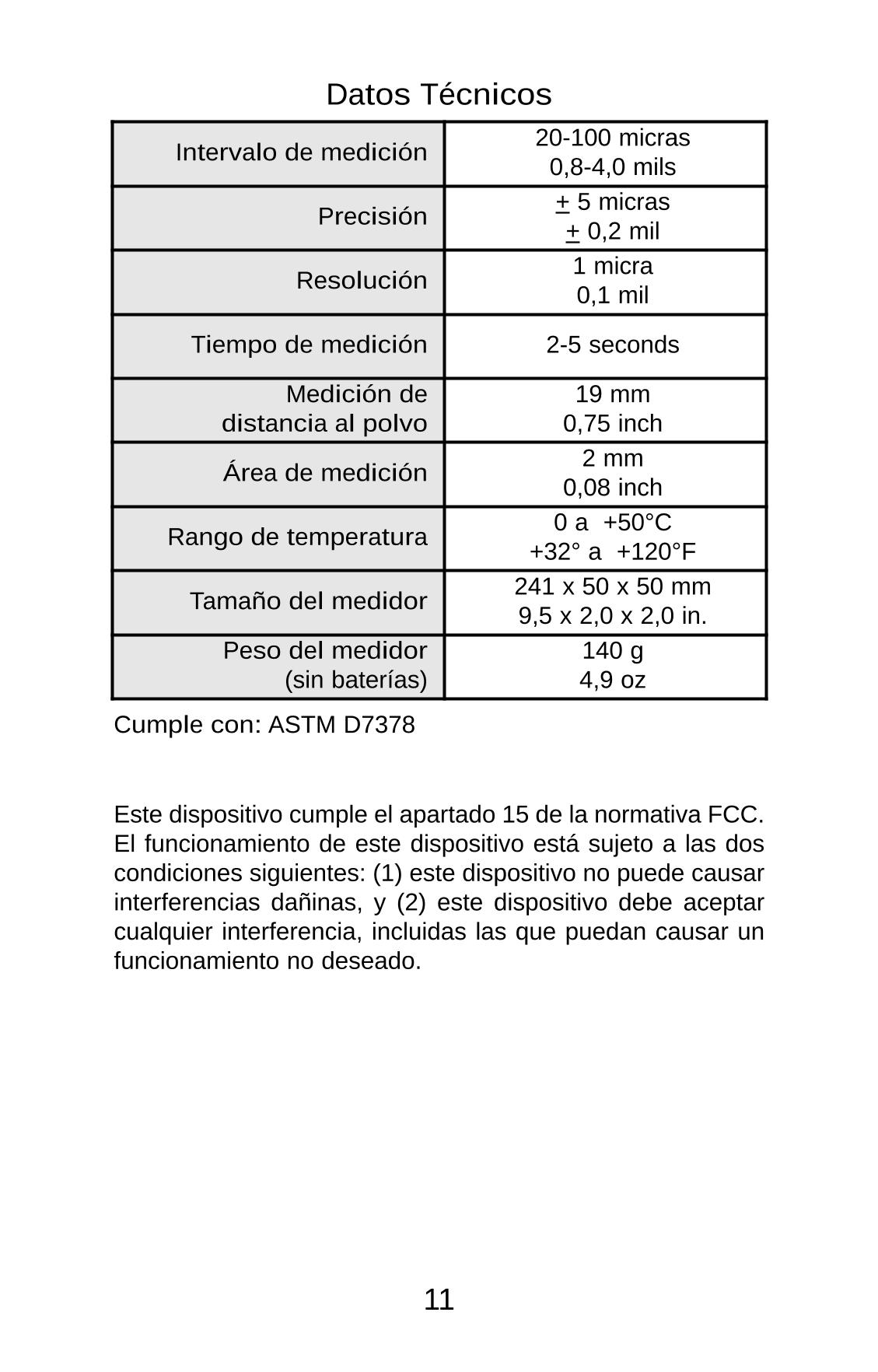 Defelsko PosiTest PC Non-contact uncured powder Thickness GaugeManual page 25