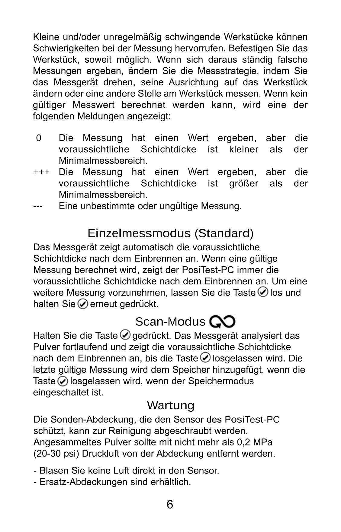 Defelsko PosiTest PC Non-contact uncured powder Thickness GaugeManual page 34