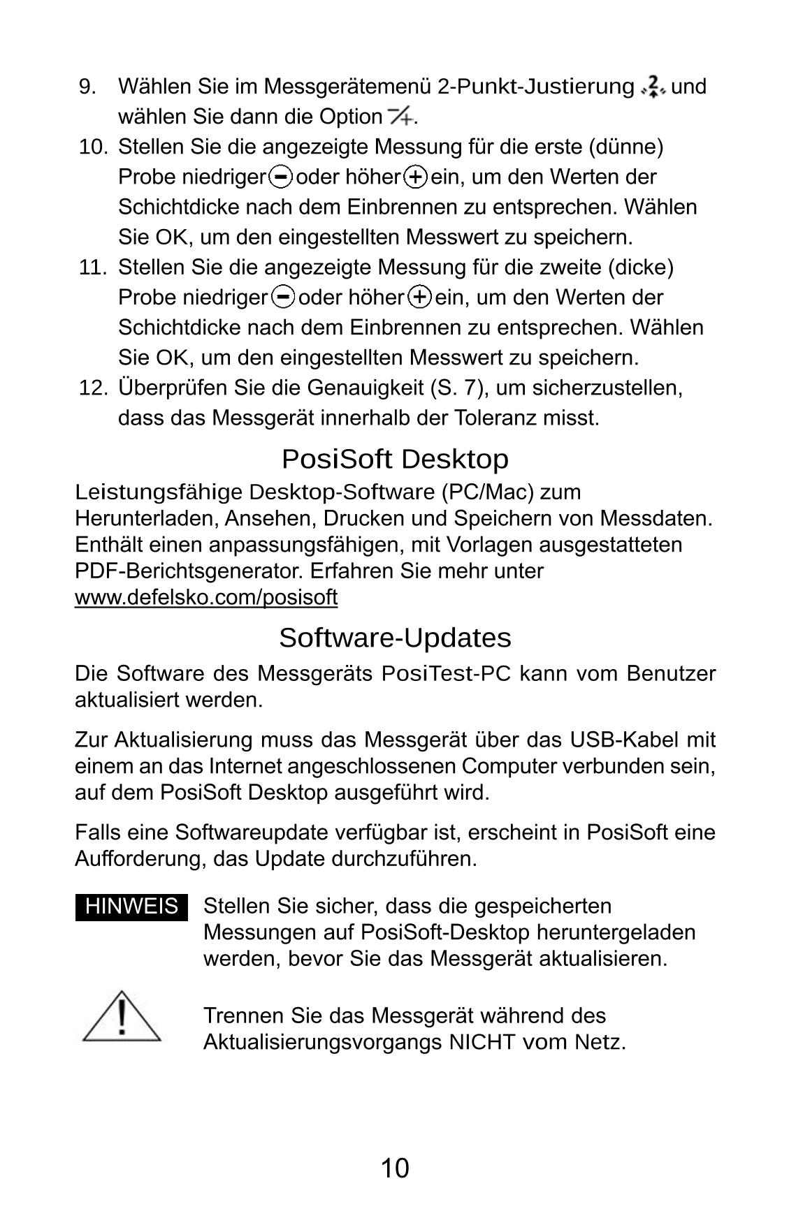 Defelsko PosiTest PC Non-contact uncured powder Thickness GaugeManual page 38