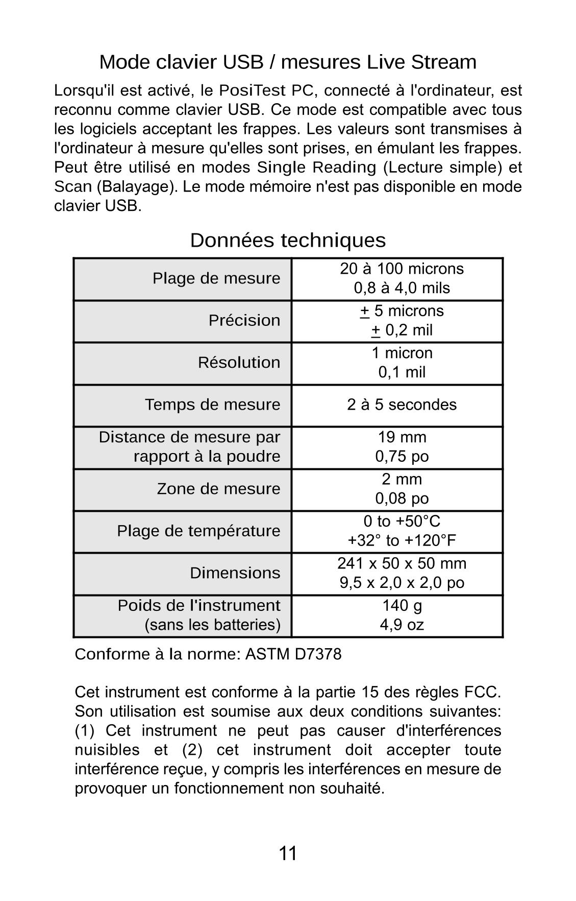 Defelsko PosiTest PC Non-contact uncured powder Thickness GaugeManual page 52