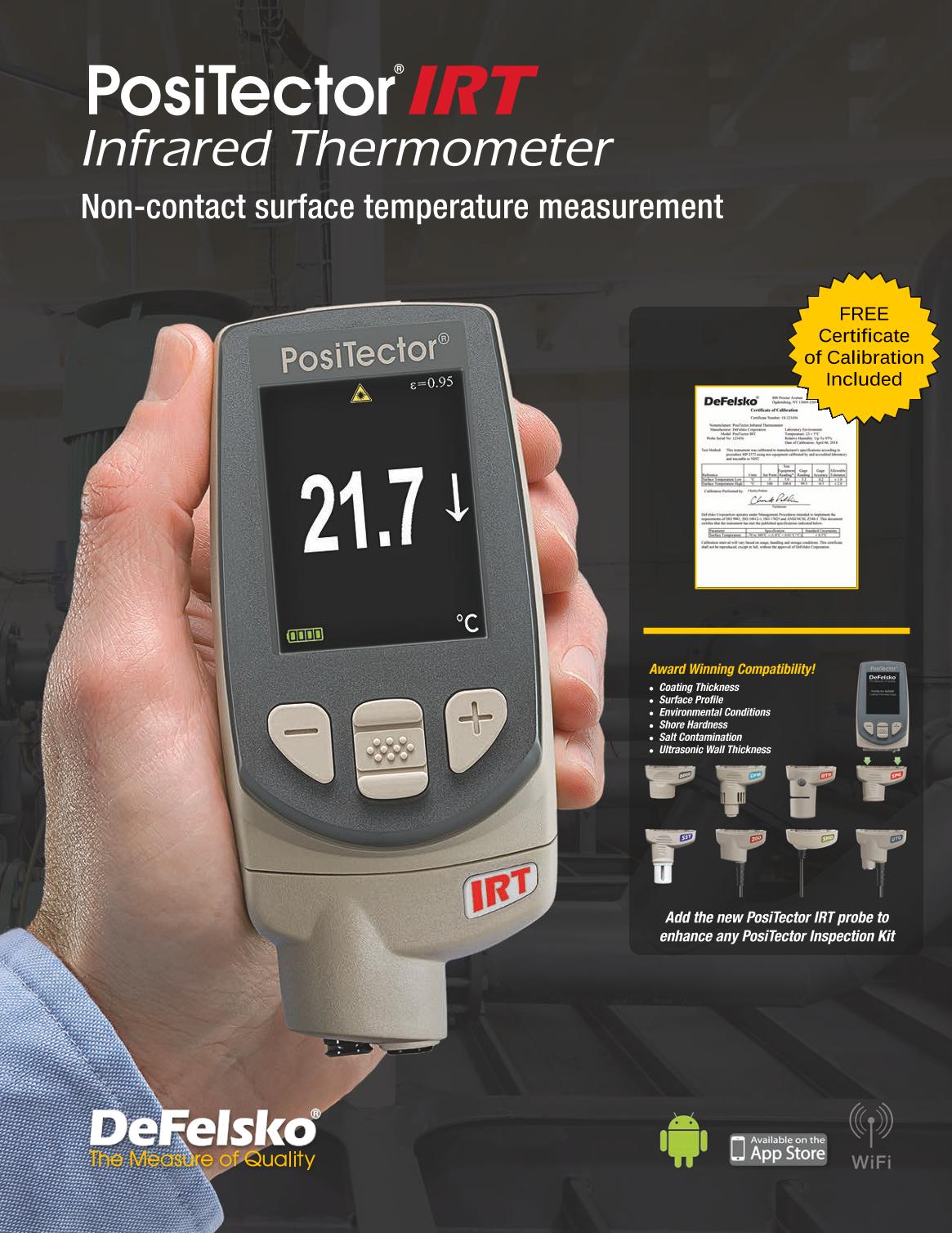 Defelsko PosiTector IRT1 Infrared Thermometer brochure page 1