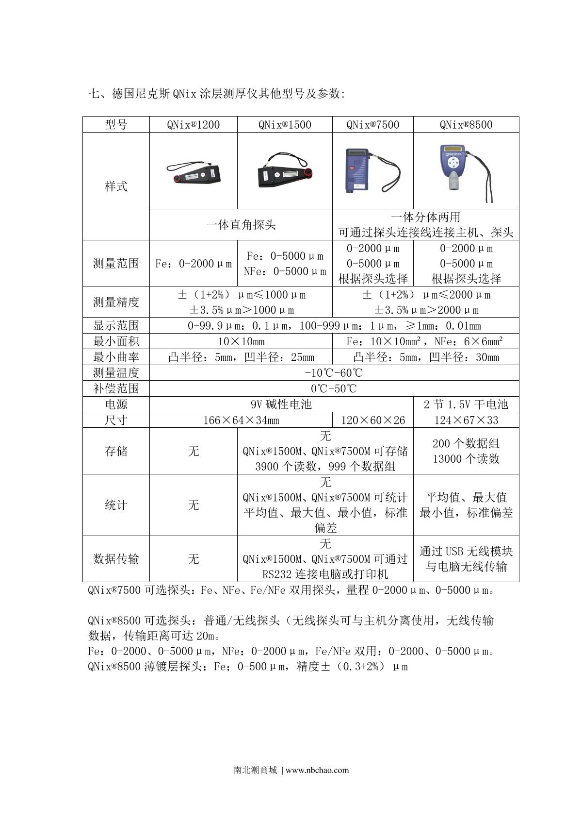 Qnix QNix4500/5 Coating Thickness GaugeManual page 7