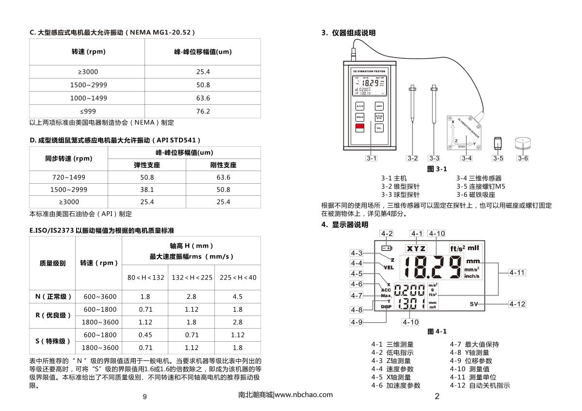LANDTEK VM-6380 VibratIon MeterManual page 3