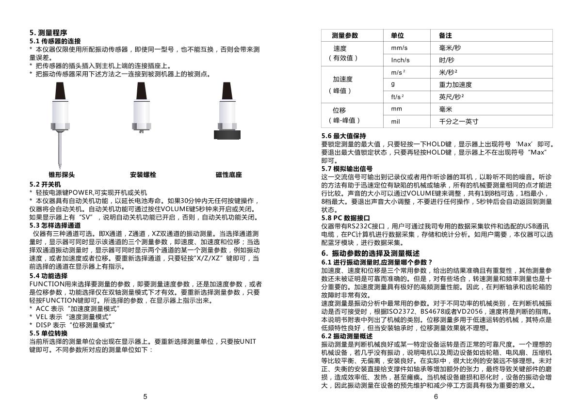 LANDTEK VM-6380-2 VibratIon Meter (dual channel)Manual page 6