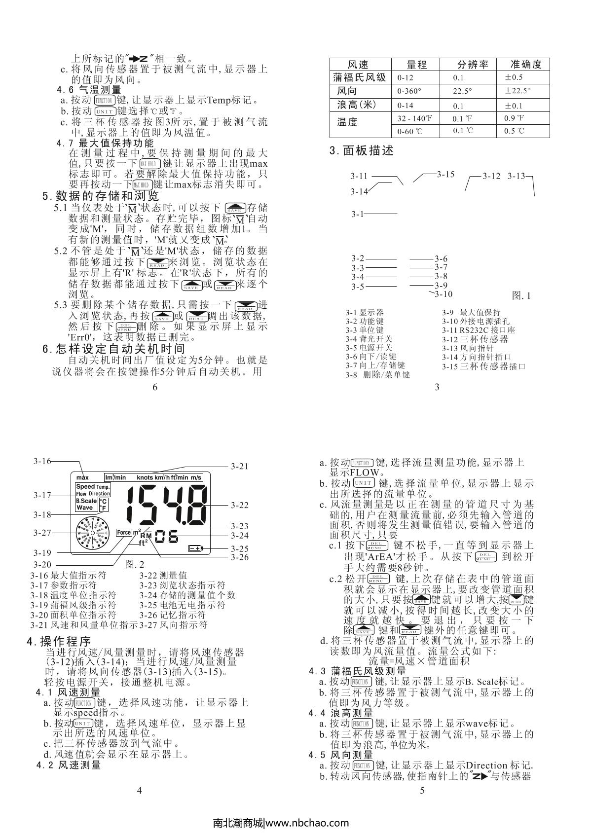 LANDTEK AM-4836C Multifunctional AnemoMeterManual page 3
