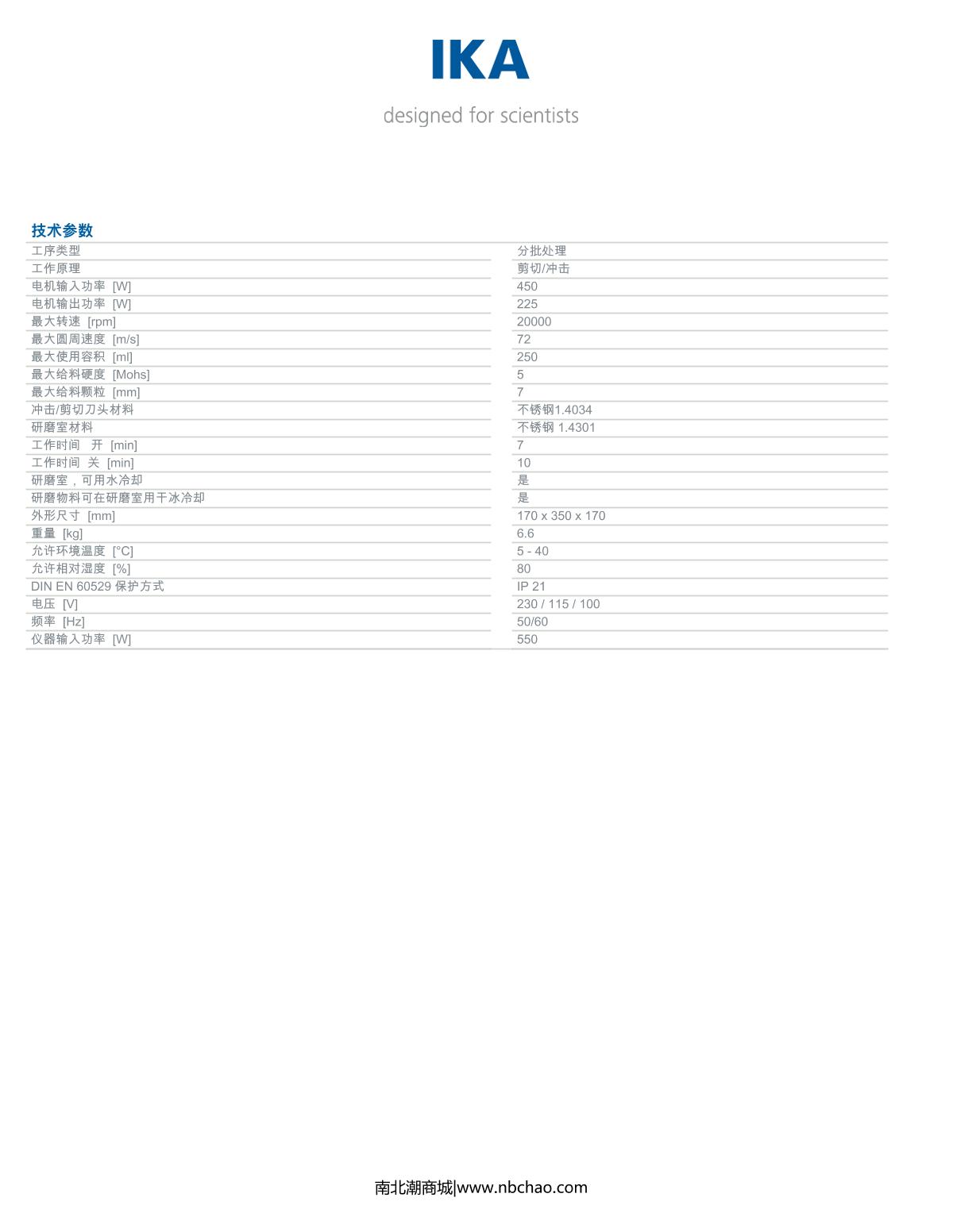 IKA M20 Universal mill Grinder brochure page 2