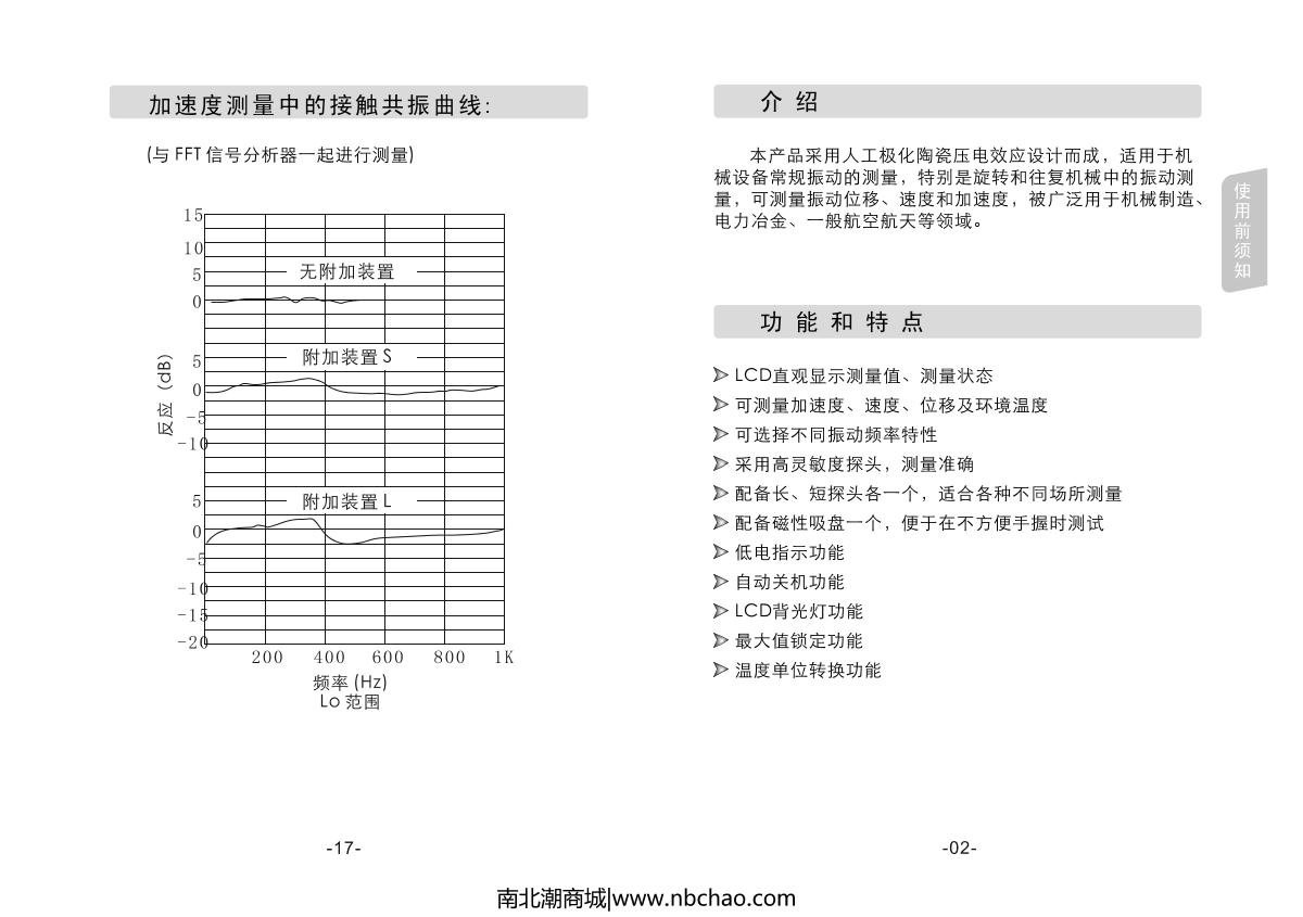 SMART SENSOR AR63B VibratIon MeterManual page 5