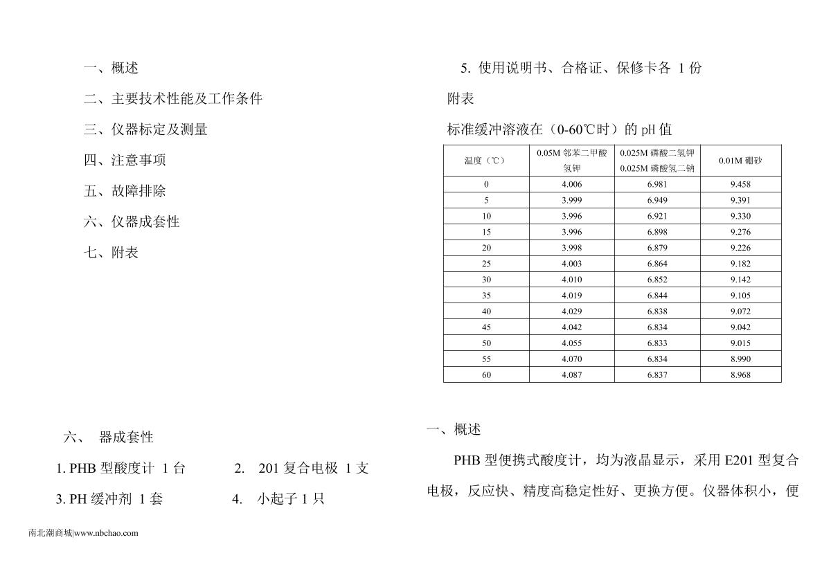 AOLILONG PHB-1 Portable acidity meterManual page 2