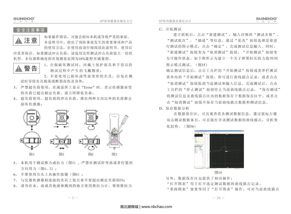 SUNDOO SP-100K Force Gauge (graphic explicit)Manual page 7