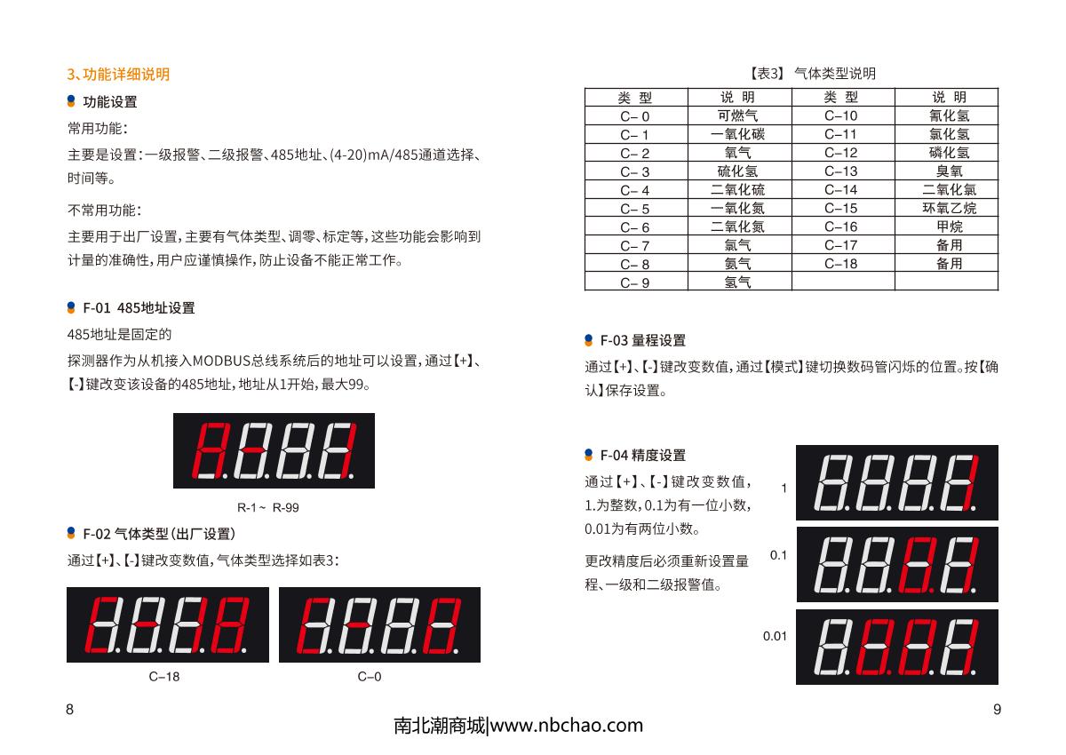 Bosean GQ-DX101-C2H4O (with display + alarm) Gas DetectorManual page 6
