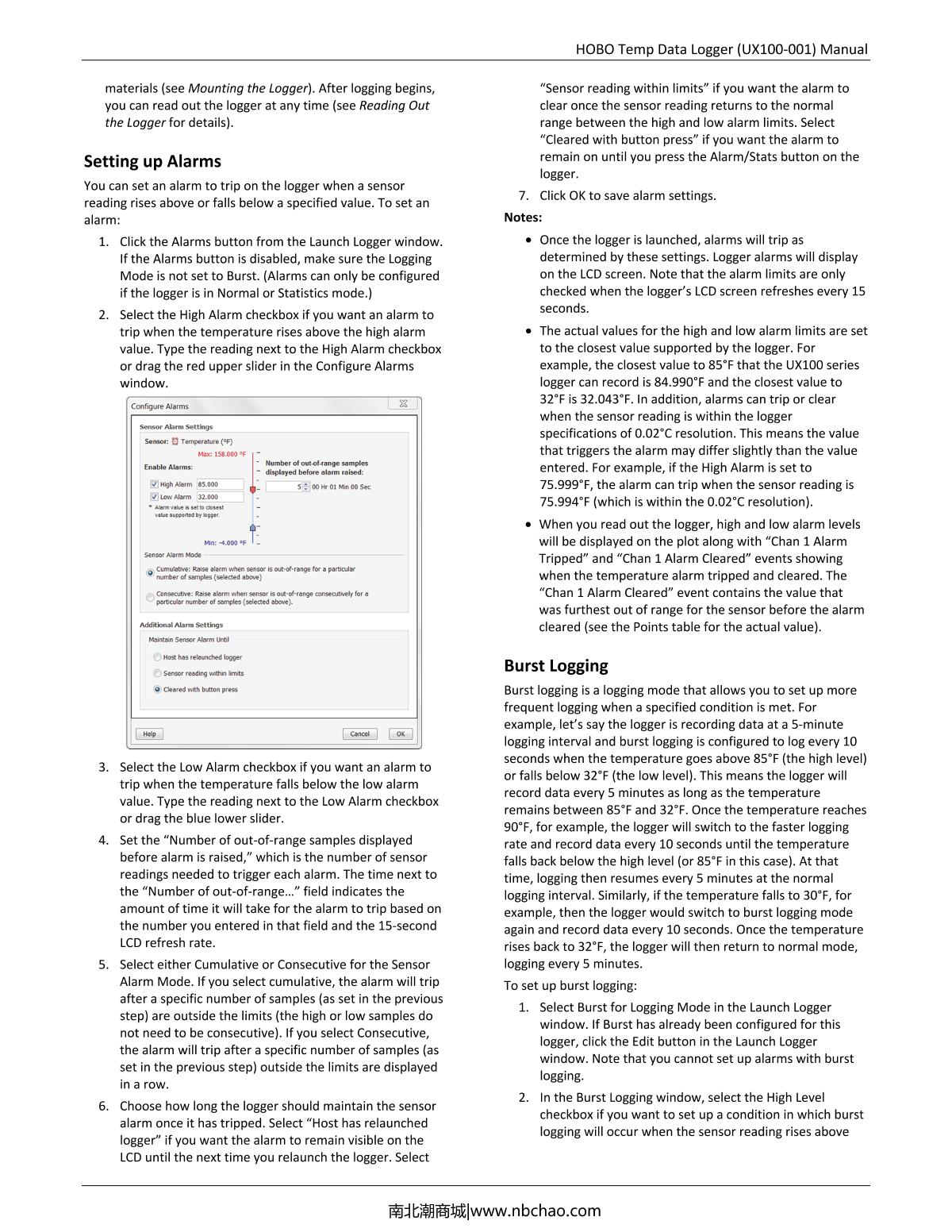 ONSET HOBO UX100-001 Temperature RecorderManual page 4