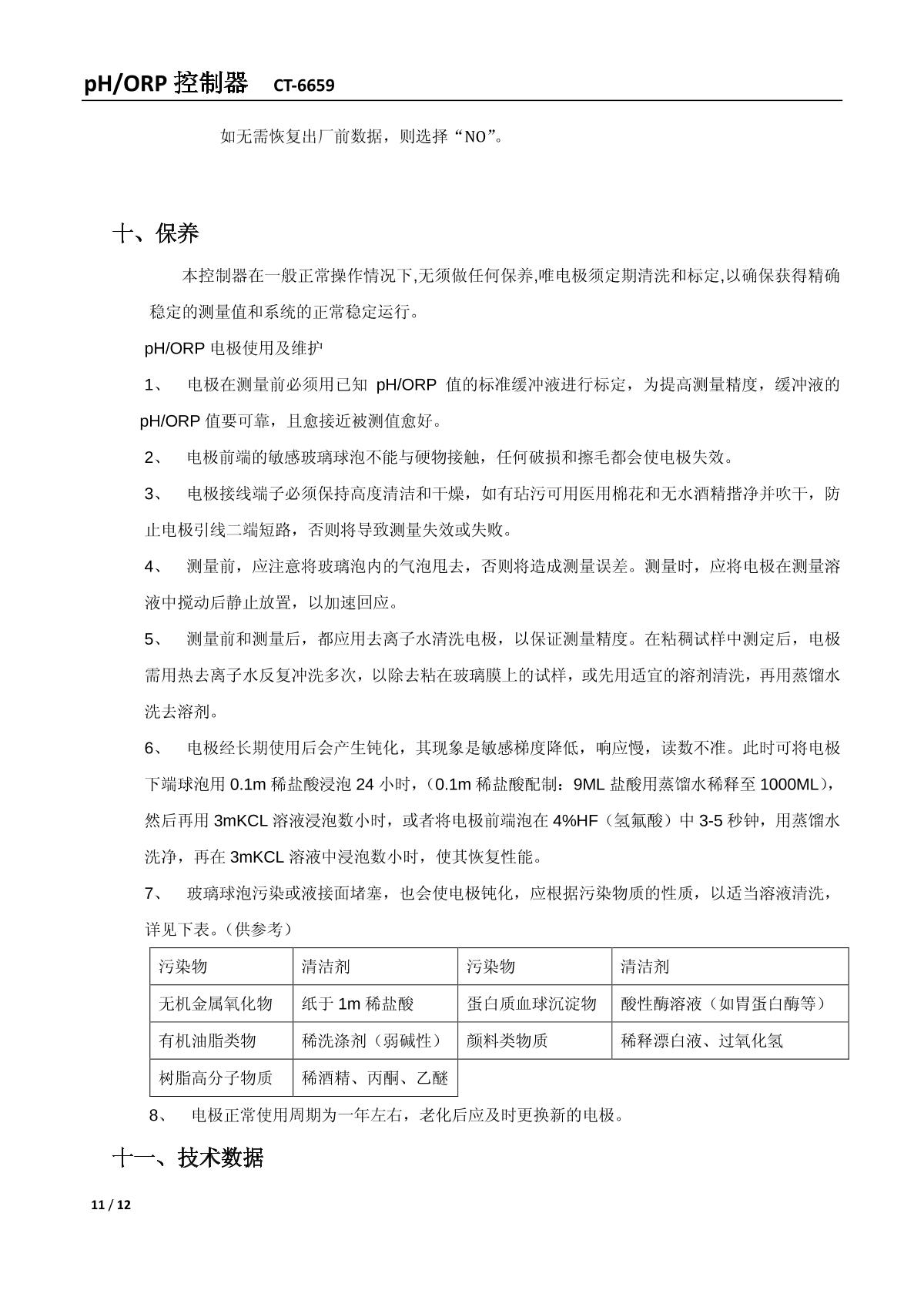 kedida CT-6659 (no electrode) PH/ORP ControllerManual page 11