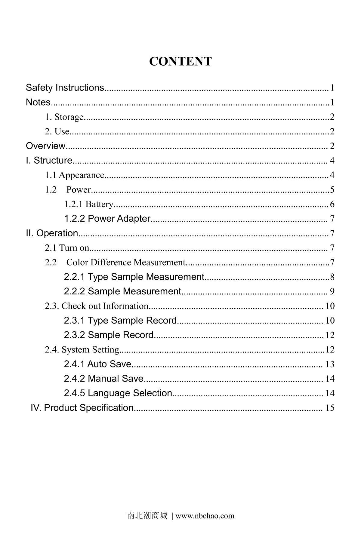 IWAVE WR10QC ColorimeterManual page 16