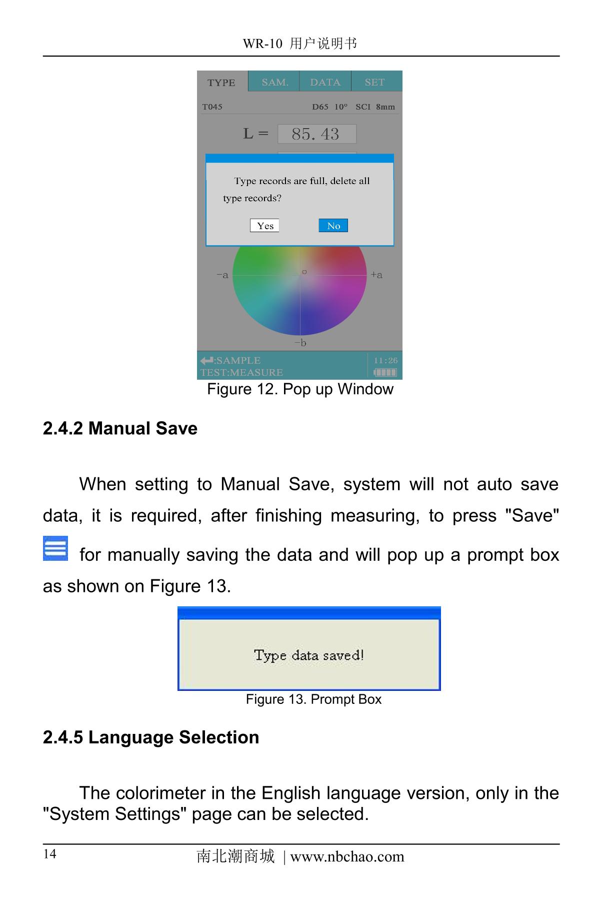 IWAVE WR10QC ColorimeterManual page 30