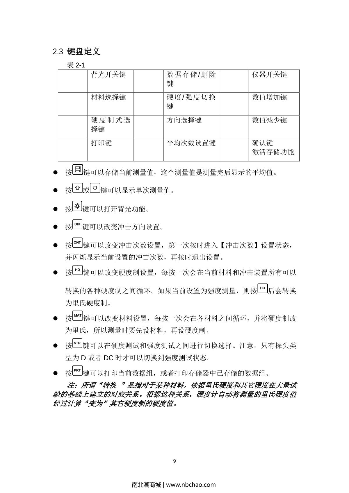 PhaseII PHT-1700 Leeb Hardness TesterManual page 9