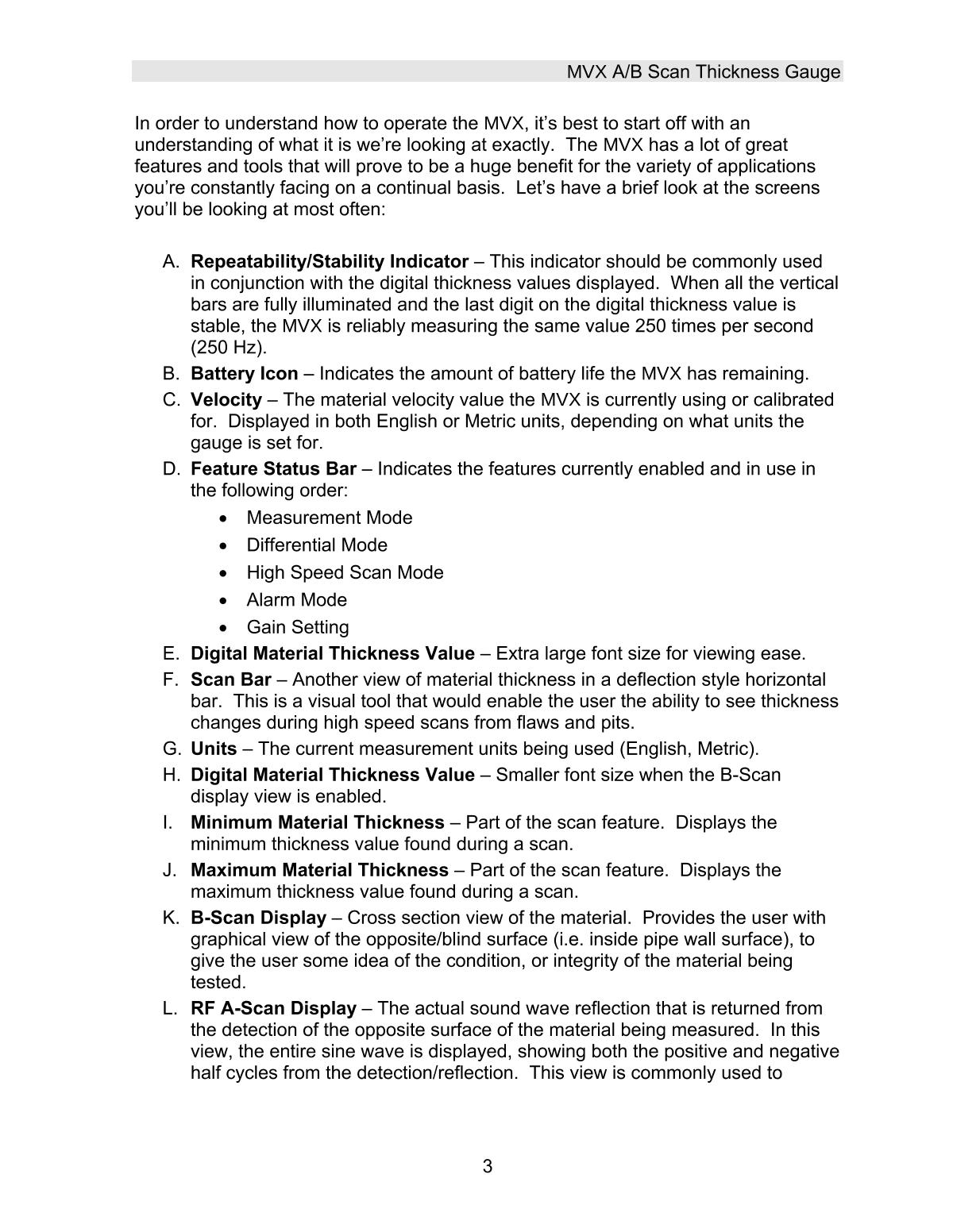 DAKOTA MVX Ultrasonic Thickness GaugeManual page 9