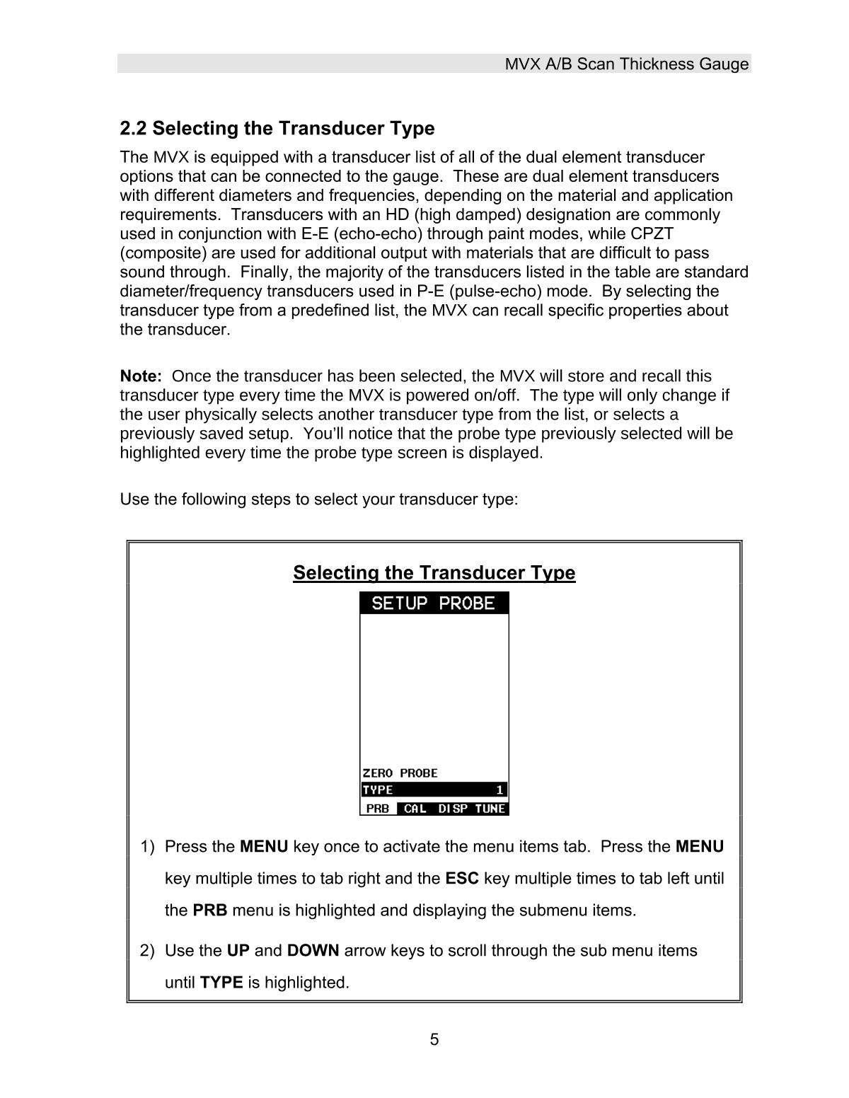 DAKOTA MVX Ultrasonic Thickness GaugeManual page 11