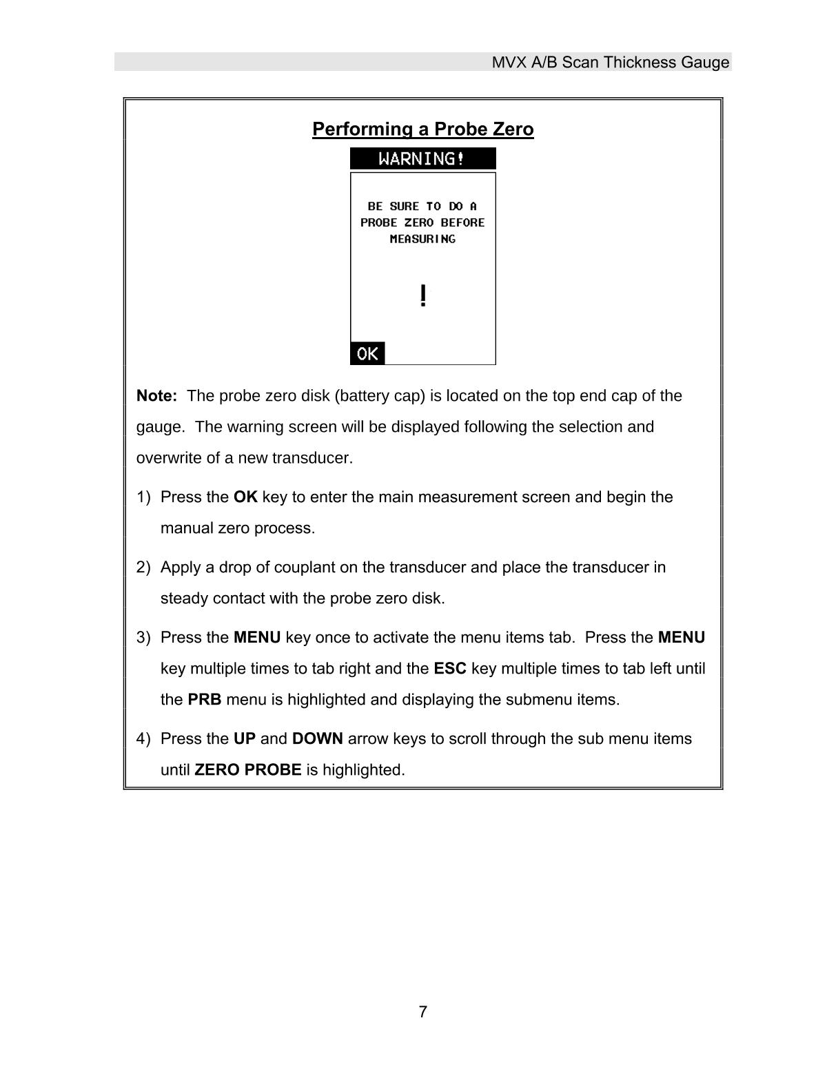DAKOTA MVX Ultrasonic Thickness GaugeManual page 13