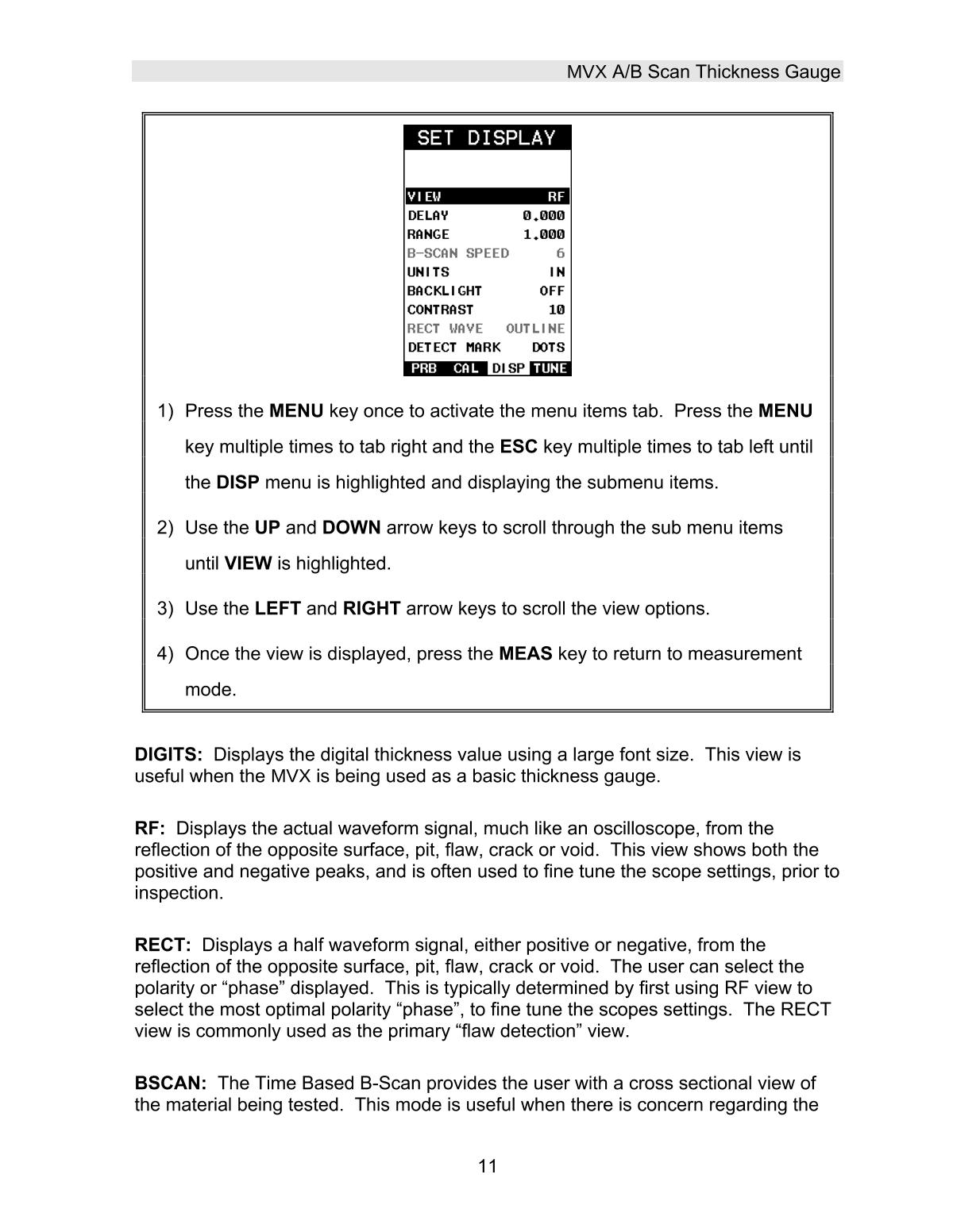 DAKOTA MVX Ultrasonic Thickness GaugeManual page 17