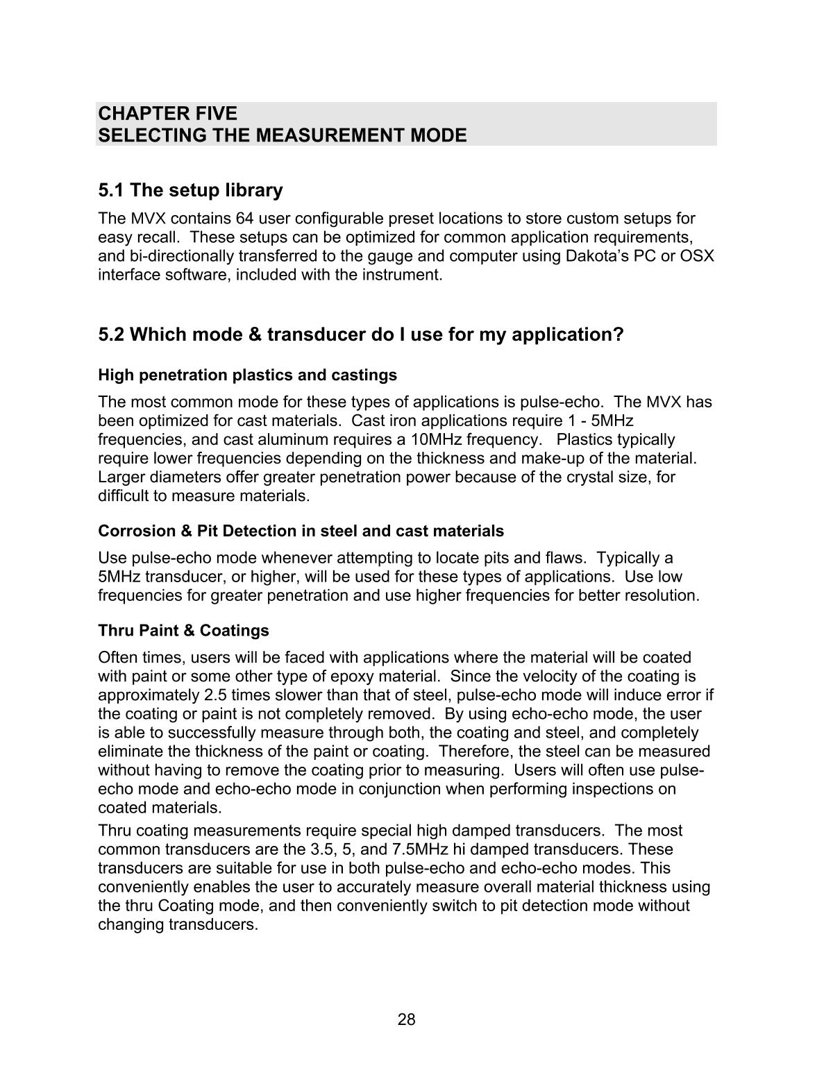 DAKOTA MVX Ultrasonic Thickness GaugeManual page 34