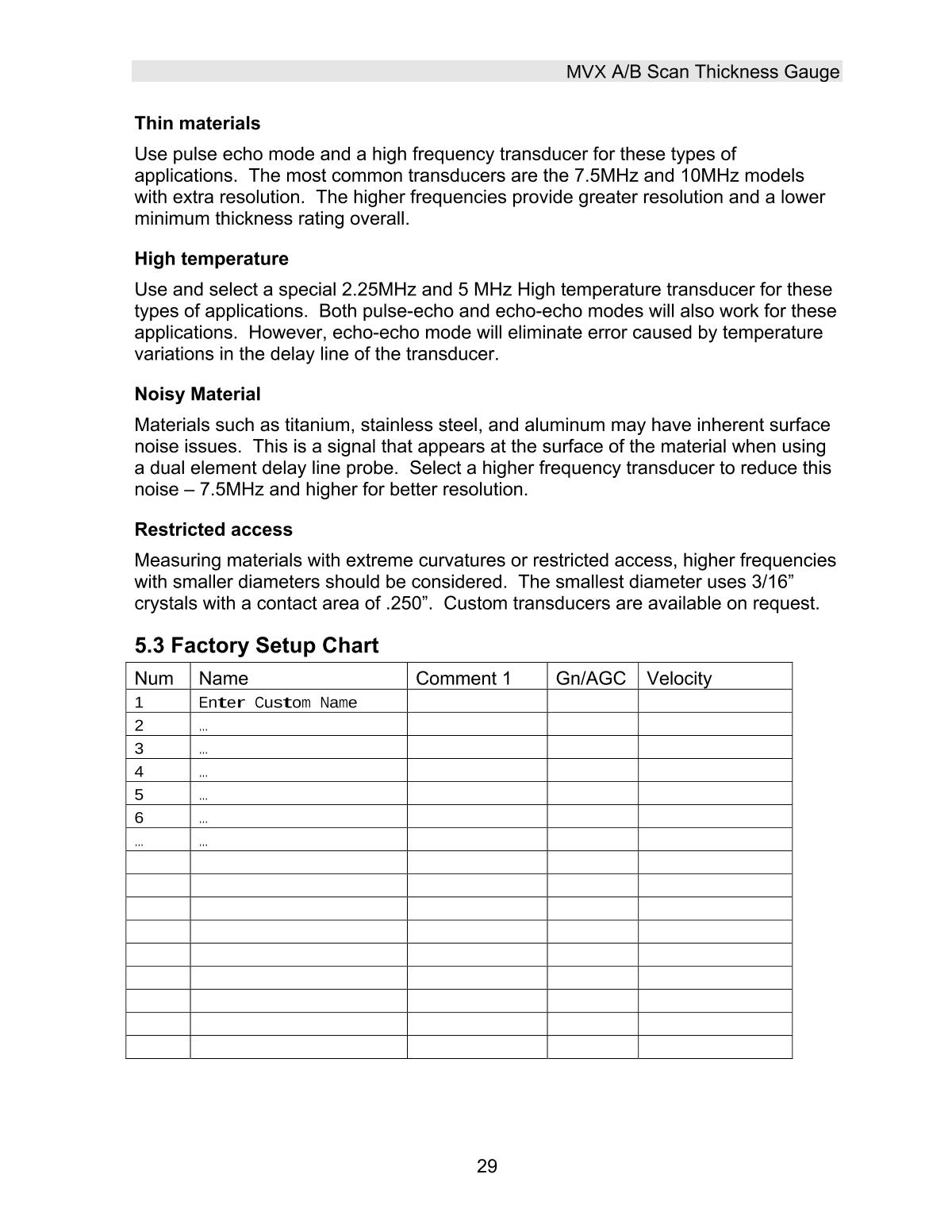 DAKOTA MVX Ultrasonic Thickness GaugeManual page 35