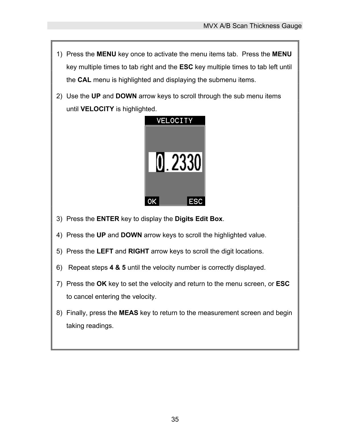 DAKOTA MVX Ultrasonic Thickness GaugeManual page 41