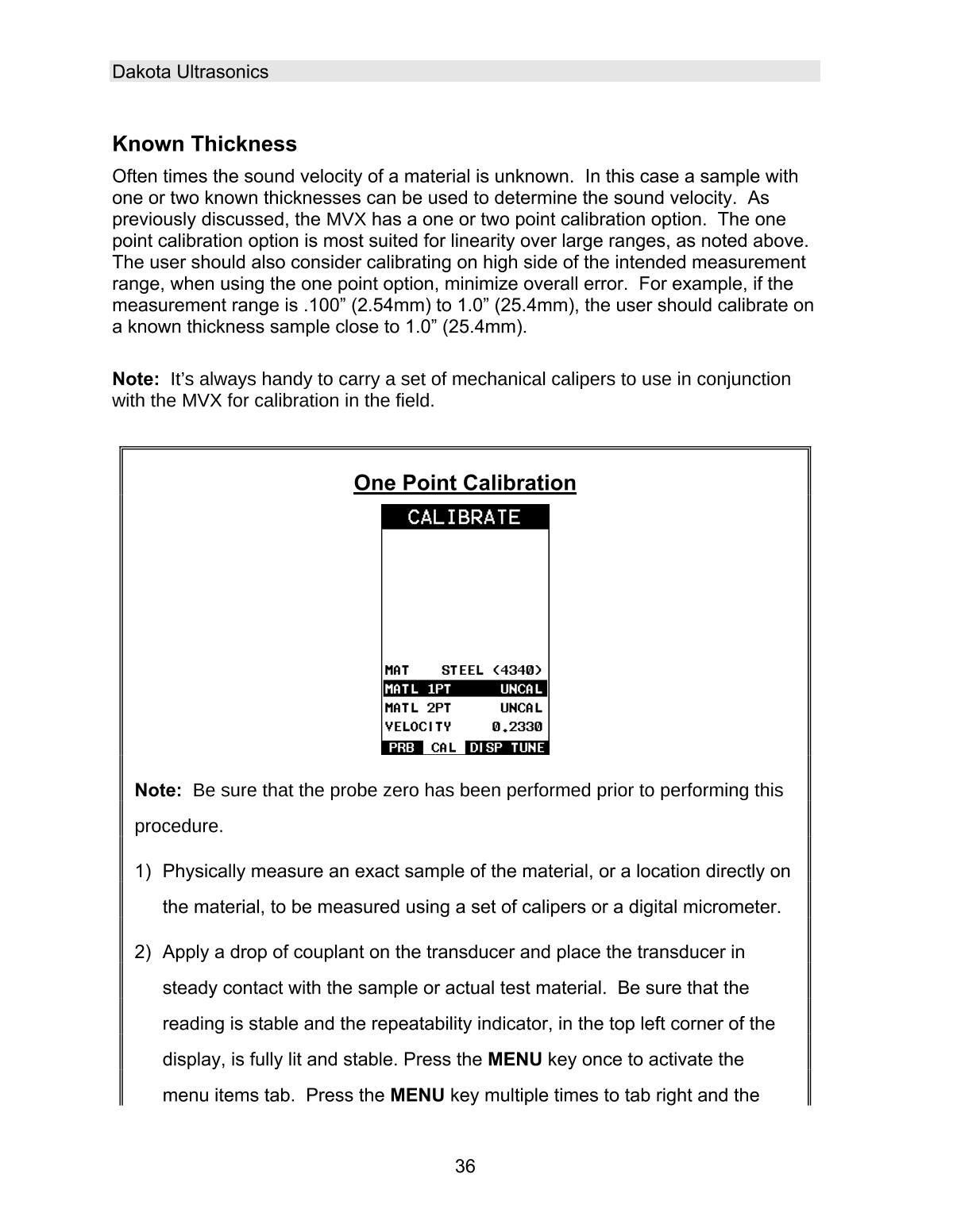 DAKOTA MVX Ultrasonic Thickness GaugeManual page 42