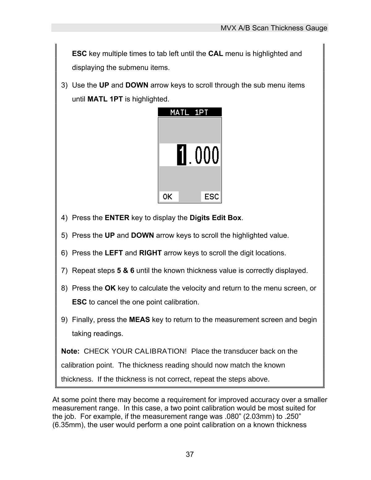 DAKOTA MVX Ultrasonic Thickness GaugeManual page 43