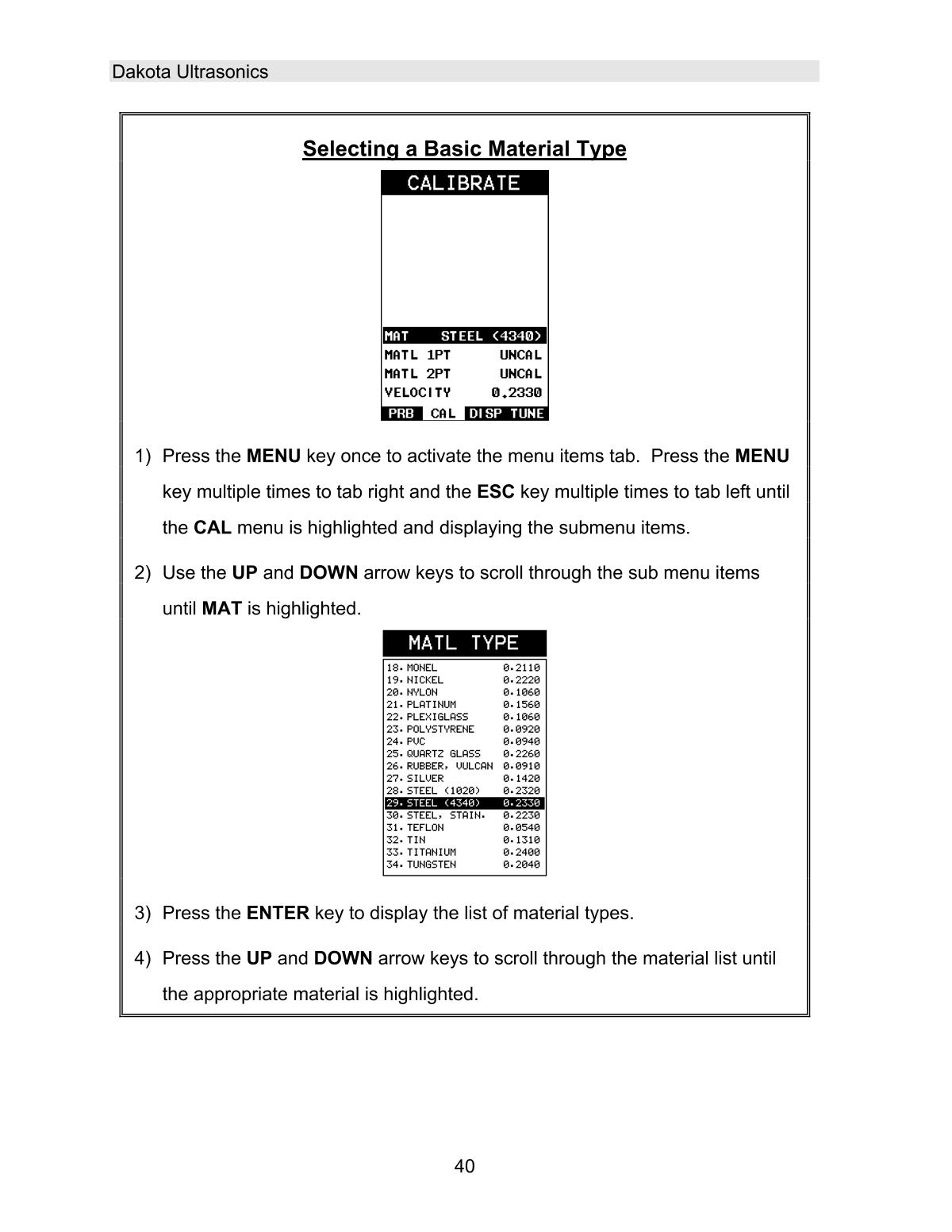 DAKOTA MVX Ultrasonic Thickness GaugeManual page 46