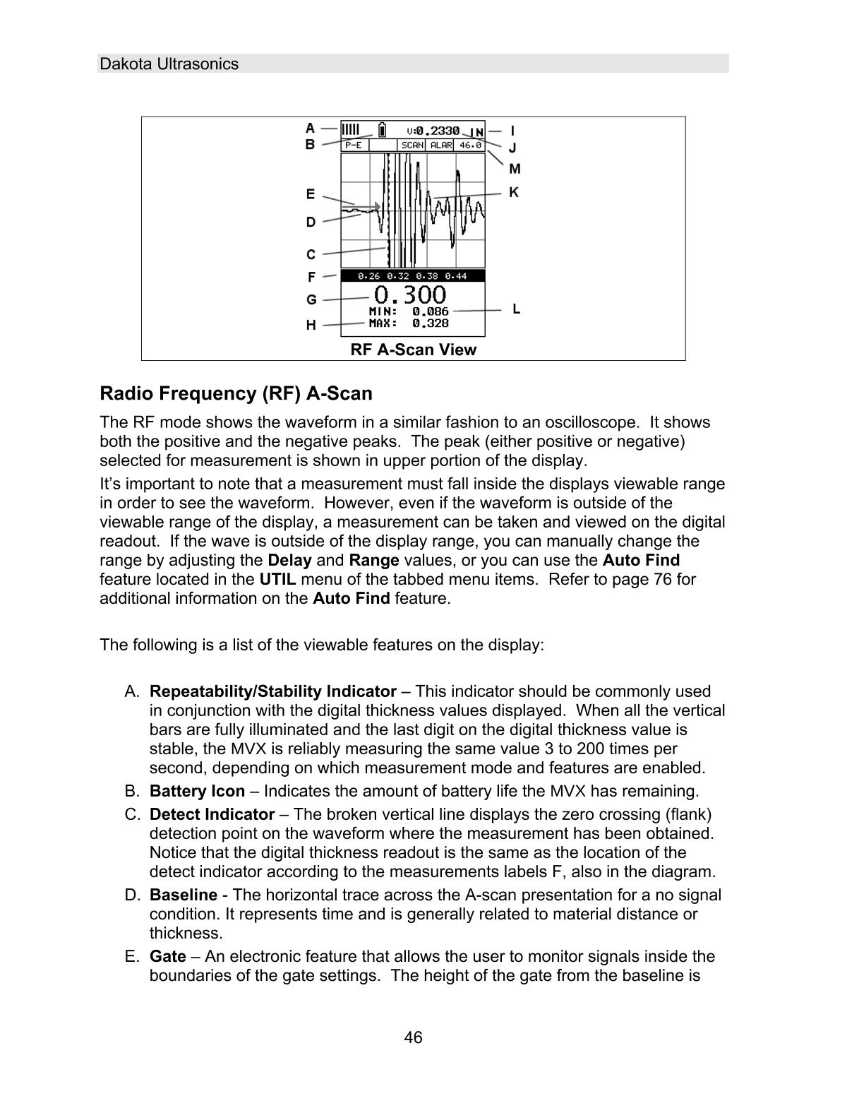 DAKOTA MVX Ultrasonic Thickness GaugeManual page 52