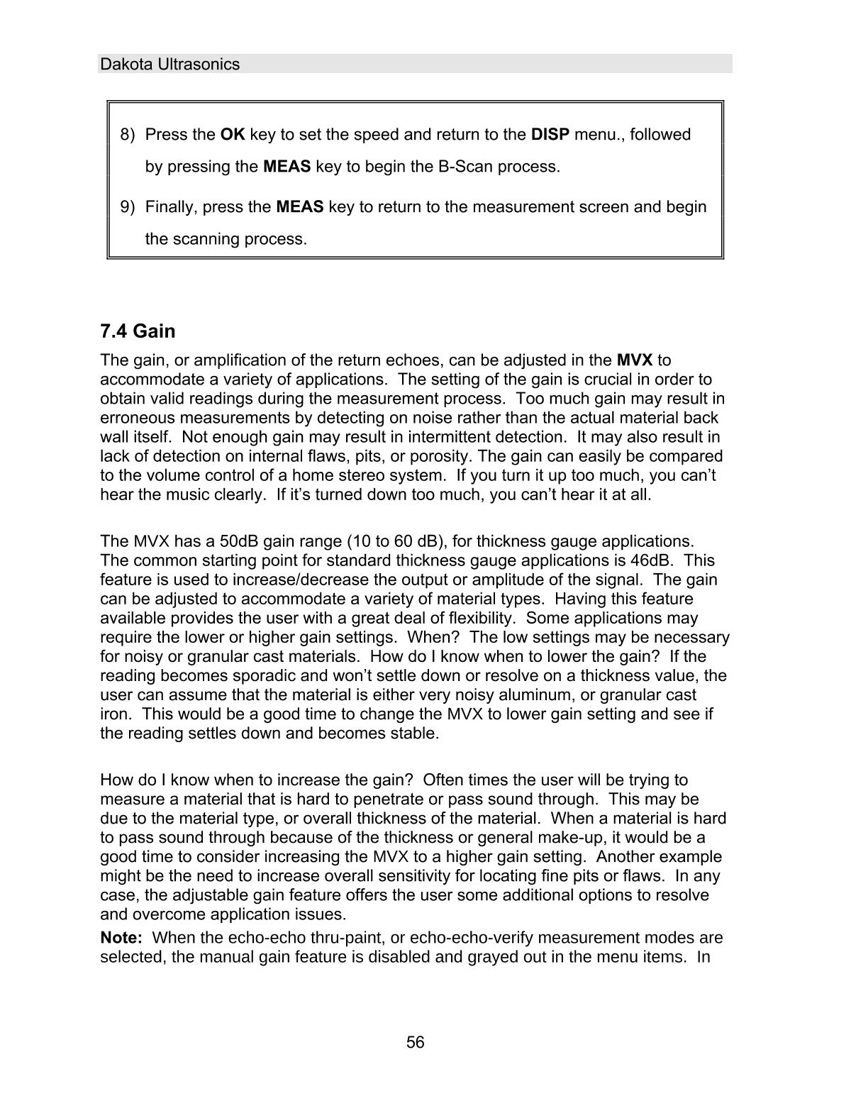 DAKOTA MVX Ultrasonic Thickness GaugeManual page 62