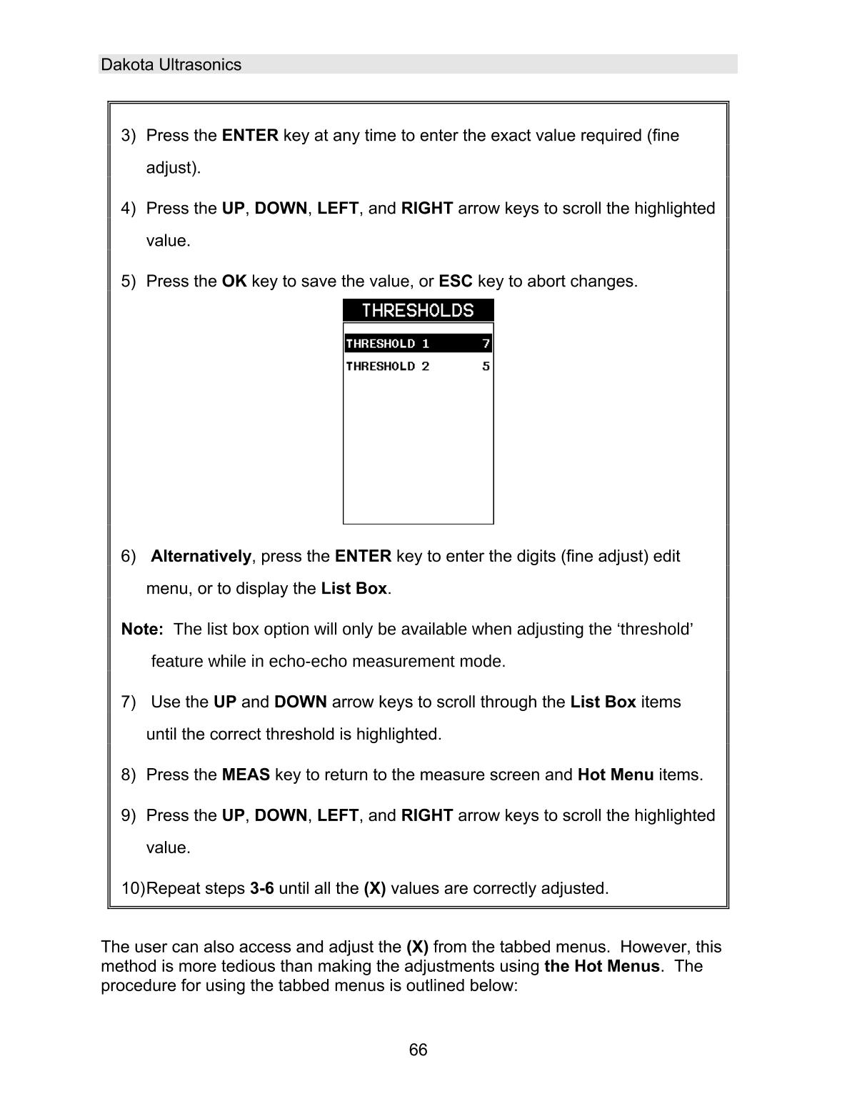 DAKOTA MVX Ultrasonic Thickness GaugeManual page 72